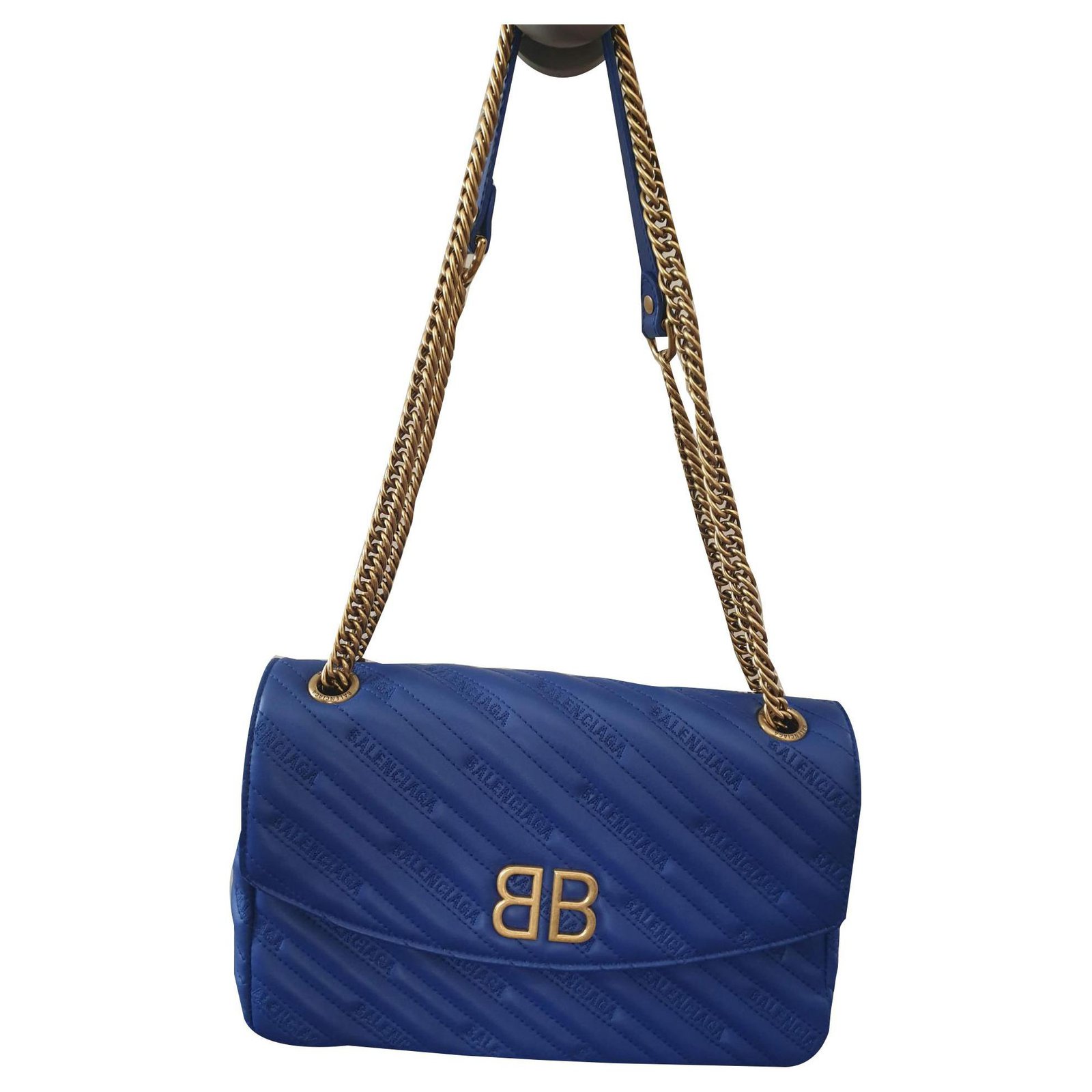 Balenciaga BB chain Medium in blue - New Leather ref.144493 - Joli Closet