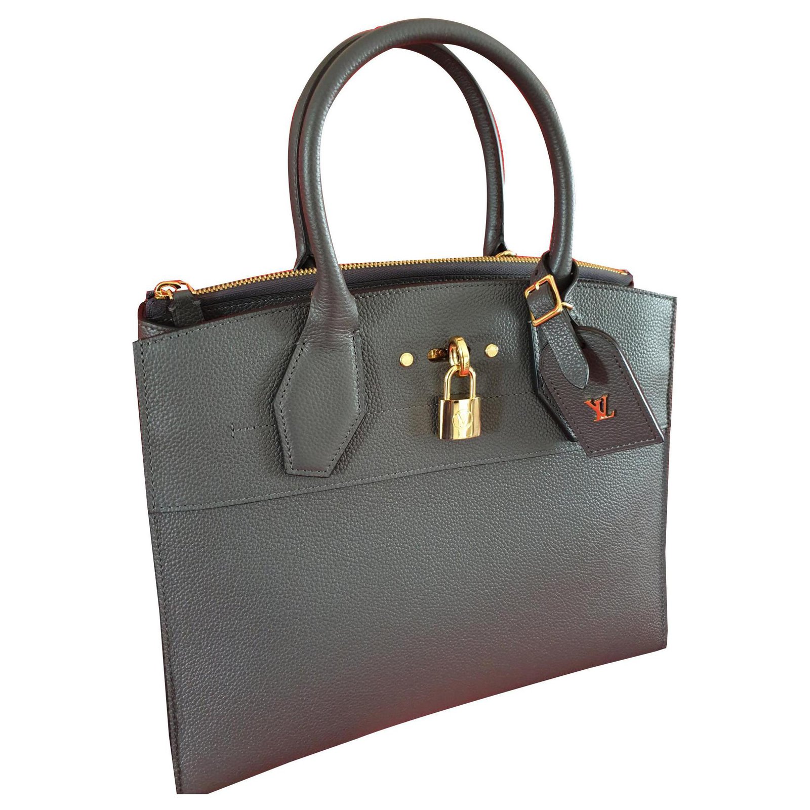Louis Vuitton City Steamer MM Grey Leather ref.144498 - Joli Closet