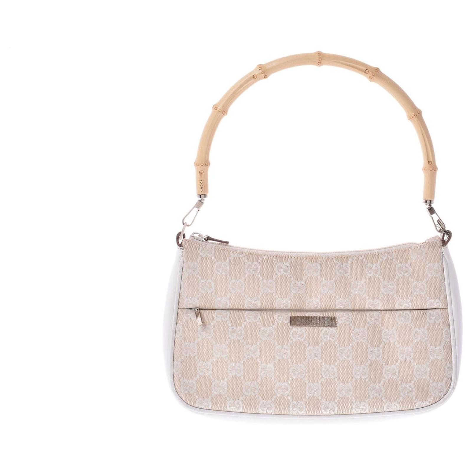 Gucci Bamboo Shoulder Bag Beige Tela Joli Closet