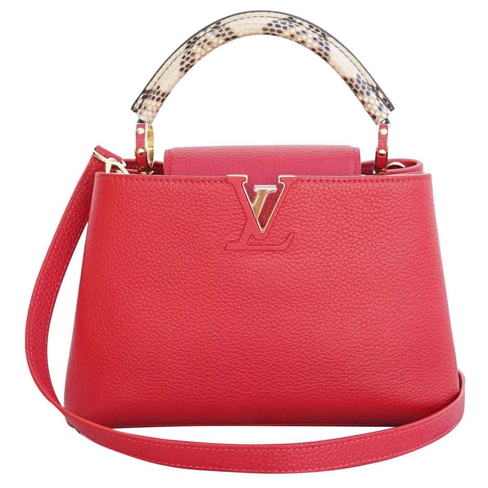 Louis Vuitton Capucines BB limited Edition Red Fur ref.144614 - Joli Closet