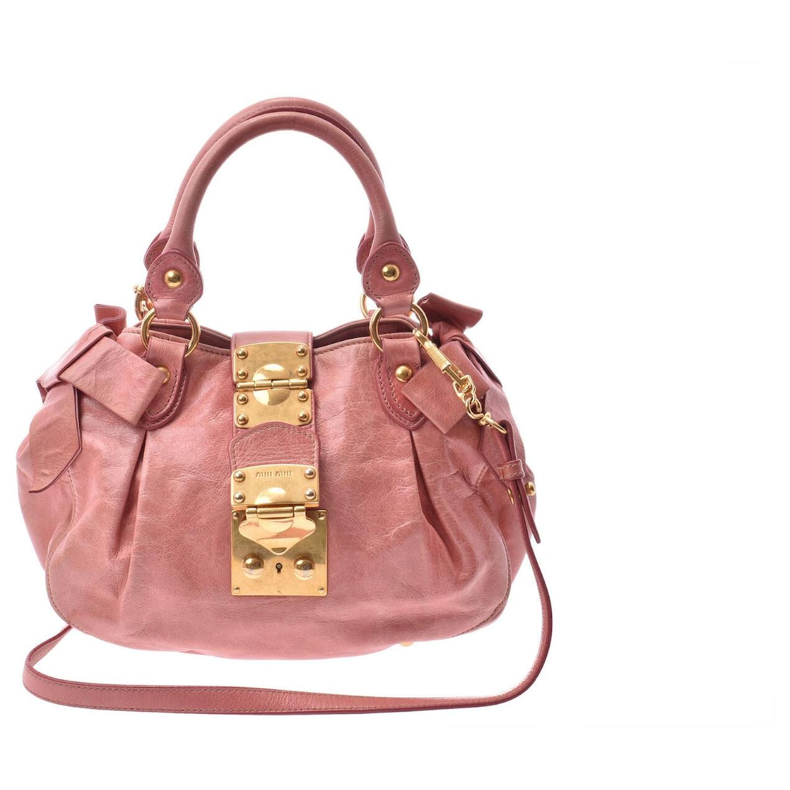 Miu Miu Sac à main en cuir Rose ref.145180 Joli Closet