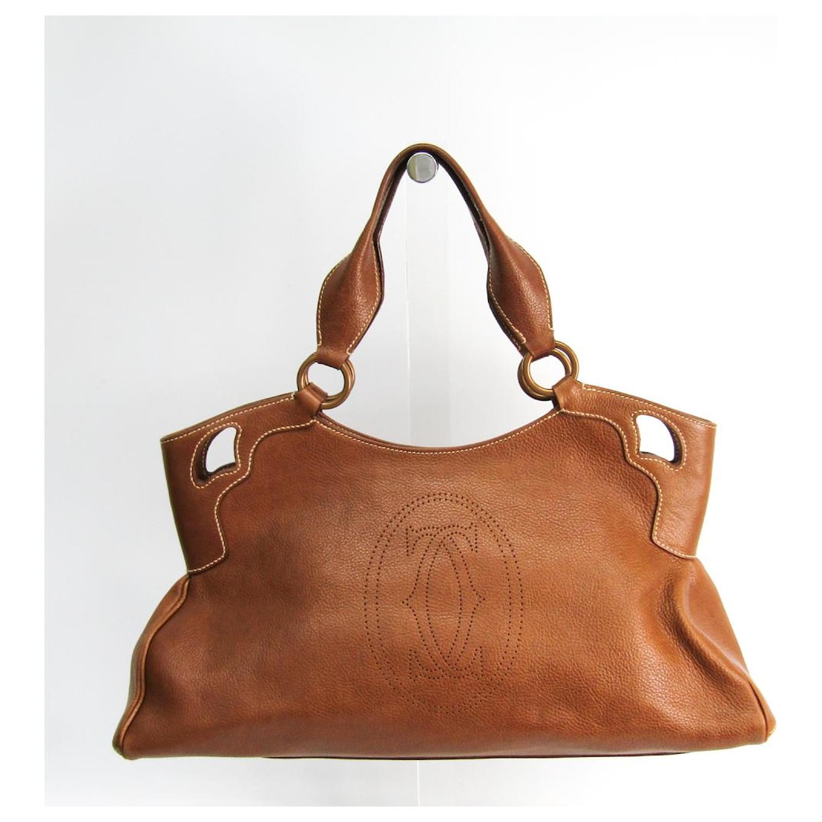 Cartier Brown Marcello Lederhandtasche Braun Hellbraun ref.145296 - Joli  Closet