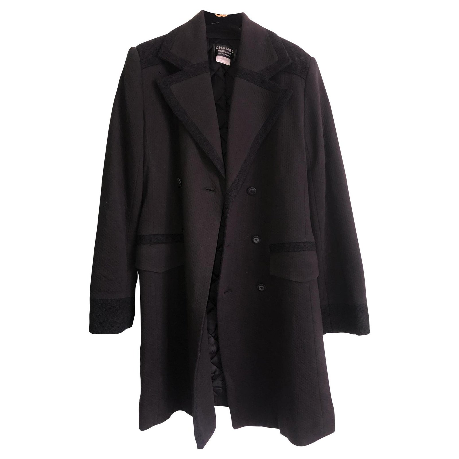 Long Coats Chanel Uniform Men Black Cotton ref.145376 - Joli Closet