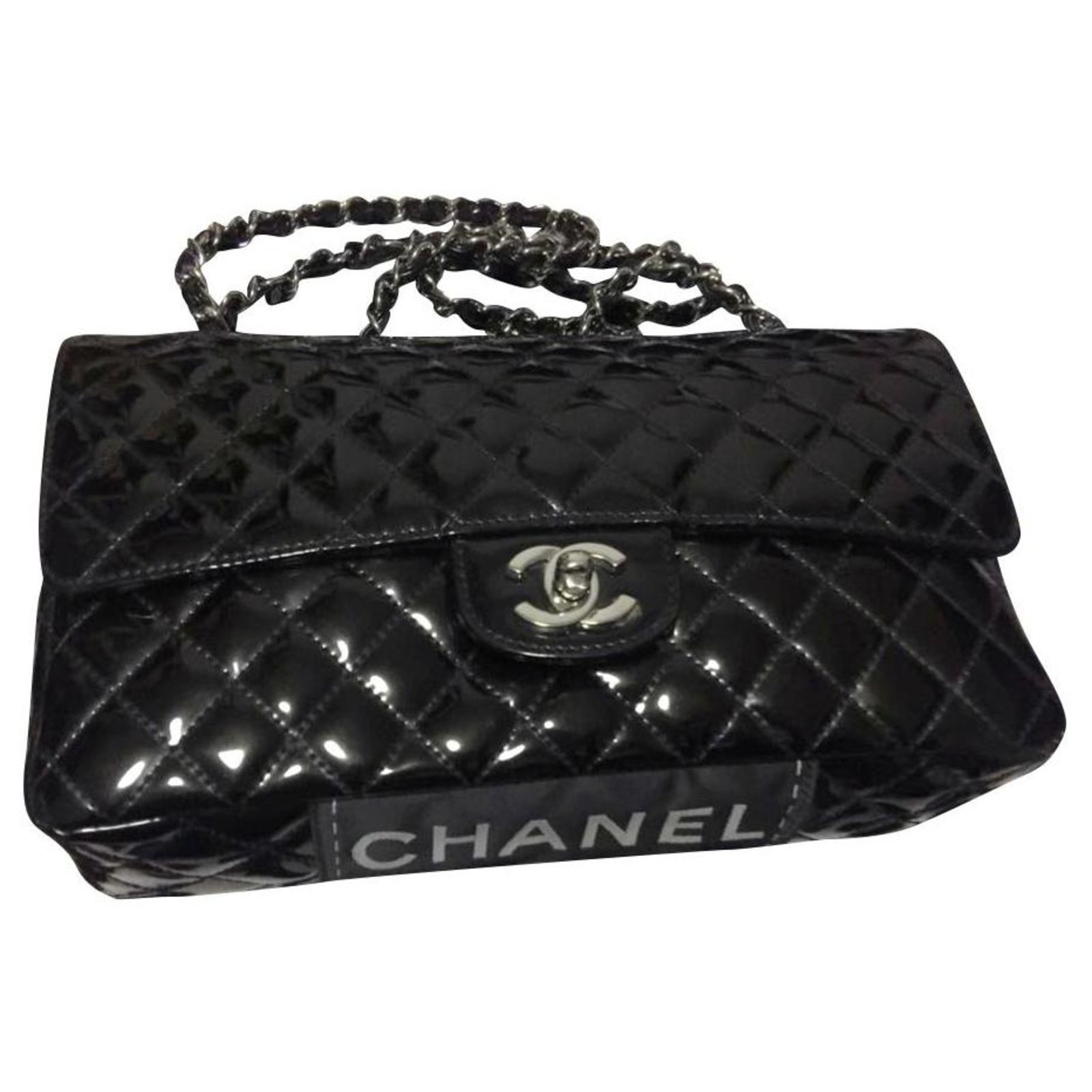 Limited Edition Chanel classic flap bag Black Patent leather ref.145451 -  Joli Closet