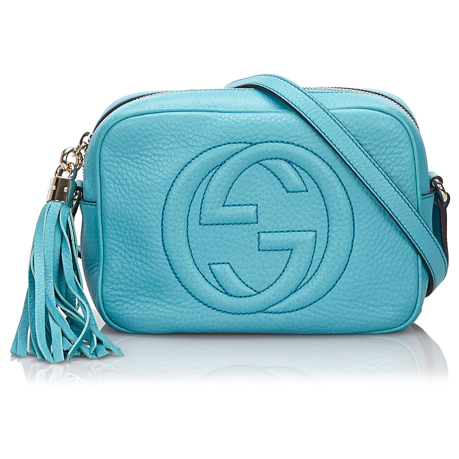 gucci blue leather bag