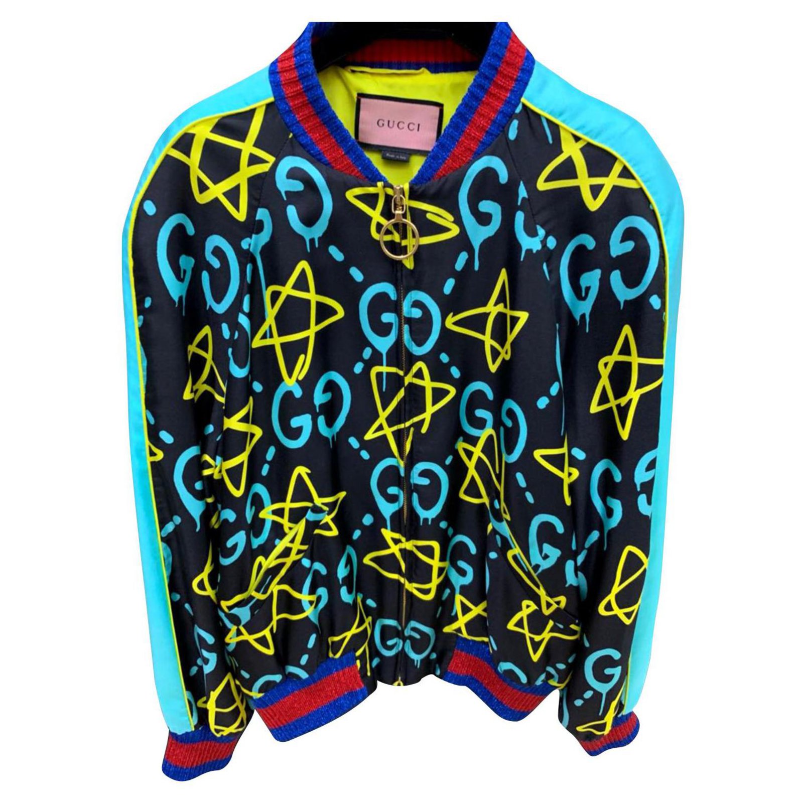 Gucci Gucci Limited Edition Ghost Jacke Eu42 Jacken Synthetisch Schwarz Blau Ref Joli Closet