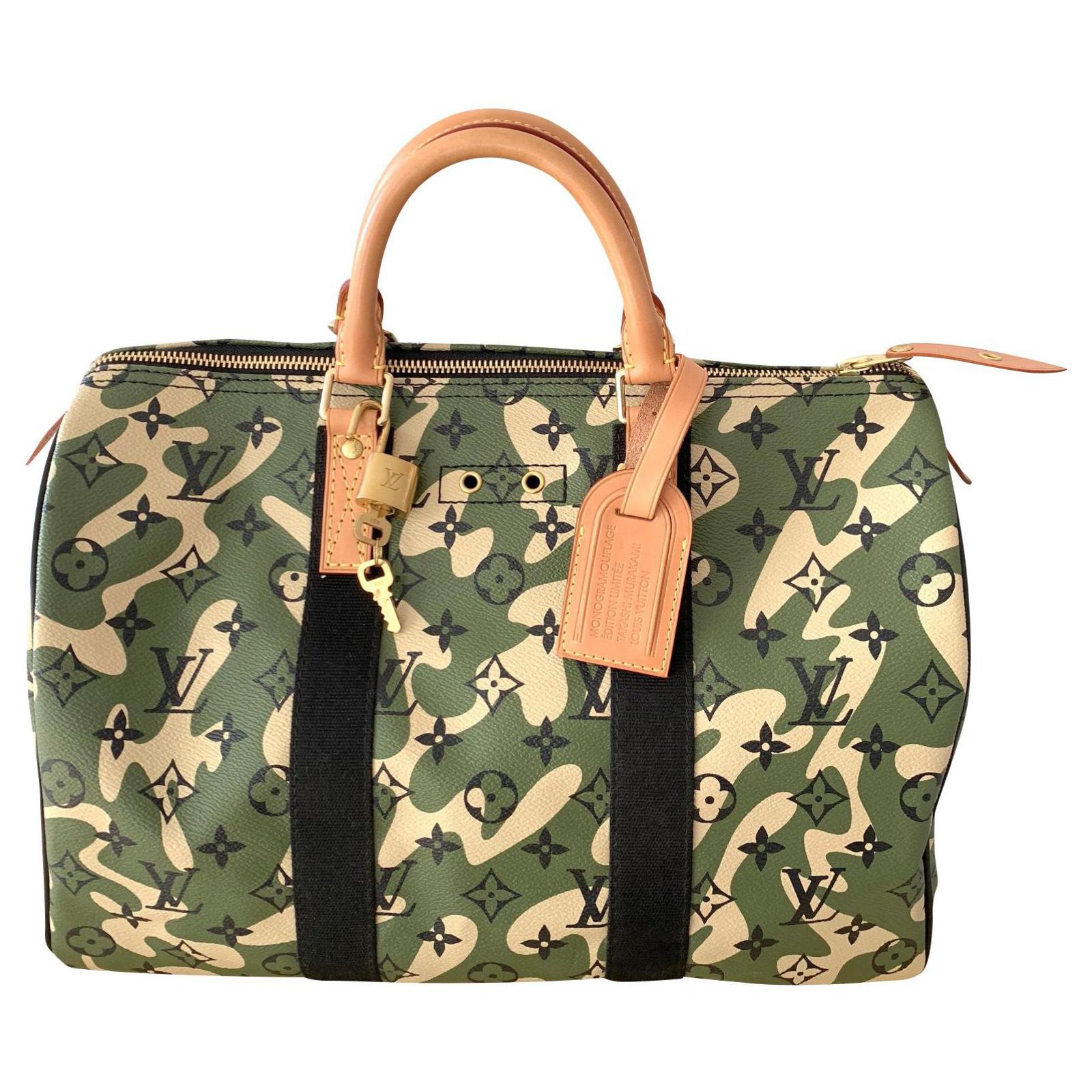 Louis Vuitton Monogramouflage Murakami Speedy 35 Handbags Cloth Khaki ref.146177 - Joli Closet