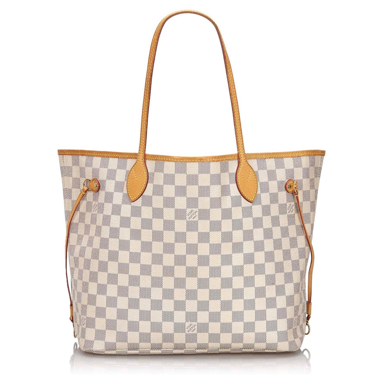 Louis Vuitton White And Blue Damiere Azur Coated Canvas Neverfull