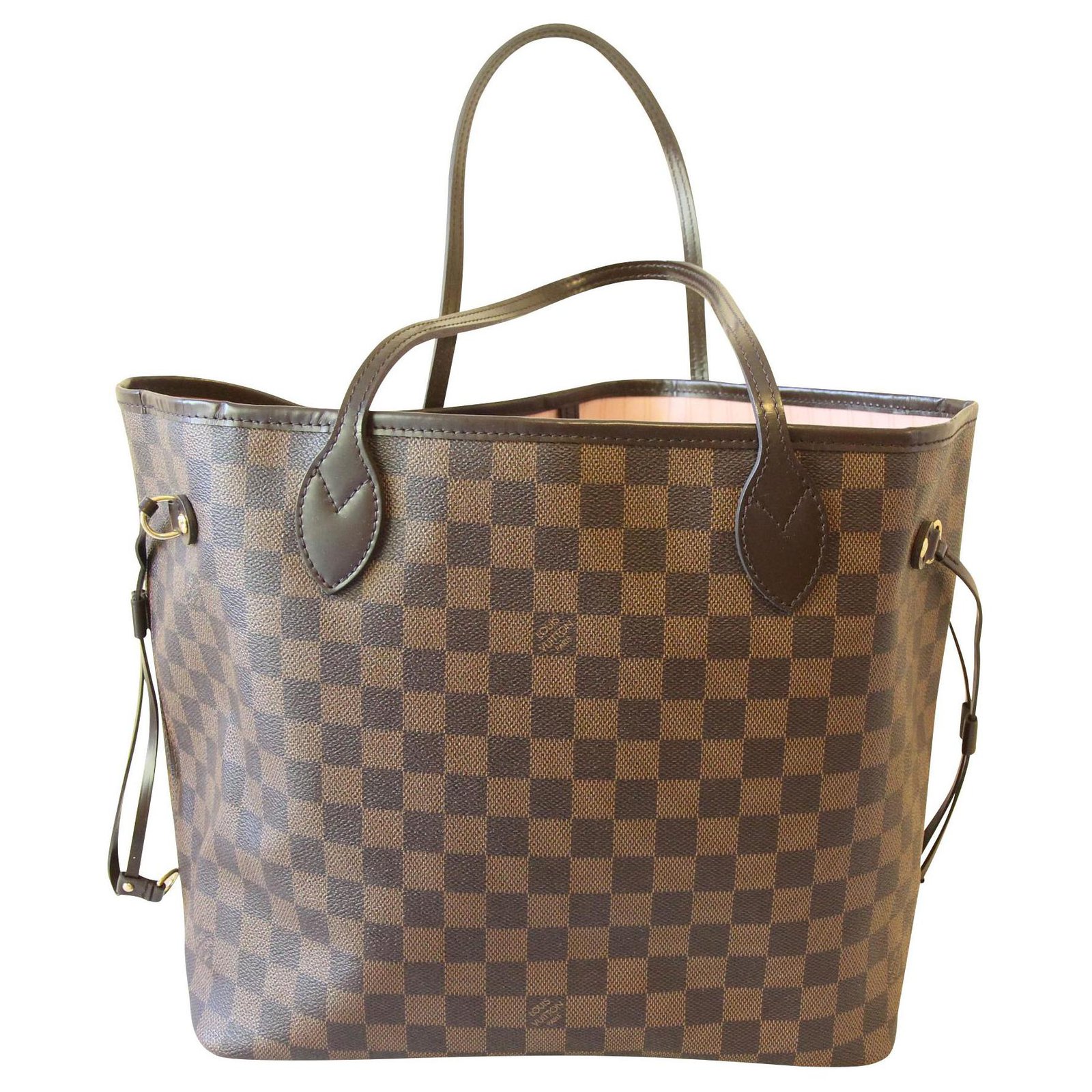 Louis Vuitton Neverfull MM Rose Ballerine Brown Leather ref.146369