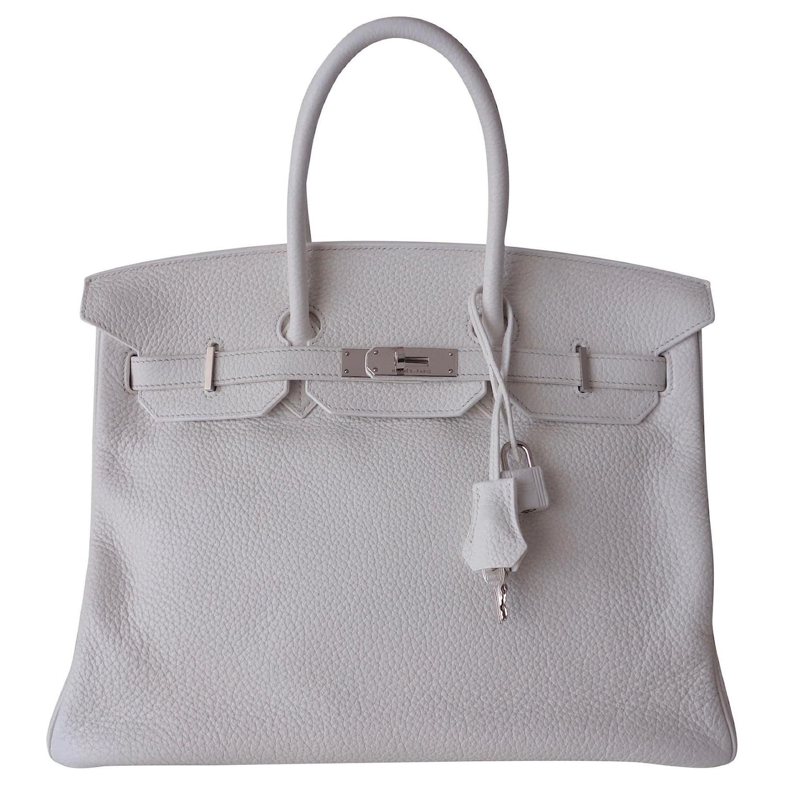 Hermès Bolso HERMES BIRKIN 35 Blanco Cuero ref.146403 - Joli Closet