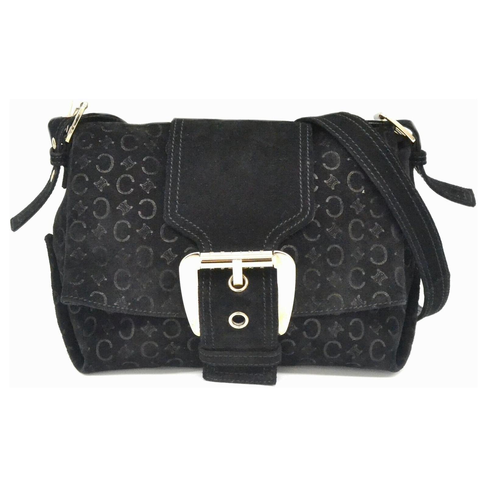 Sac ?� bandouli?�re C?�line Vintage Suede Noir ref.146404 - Joli Closet