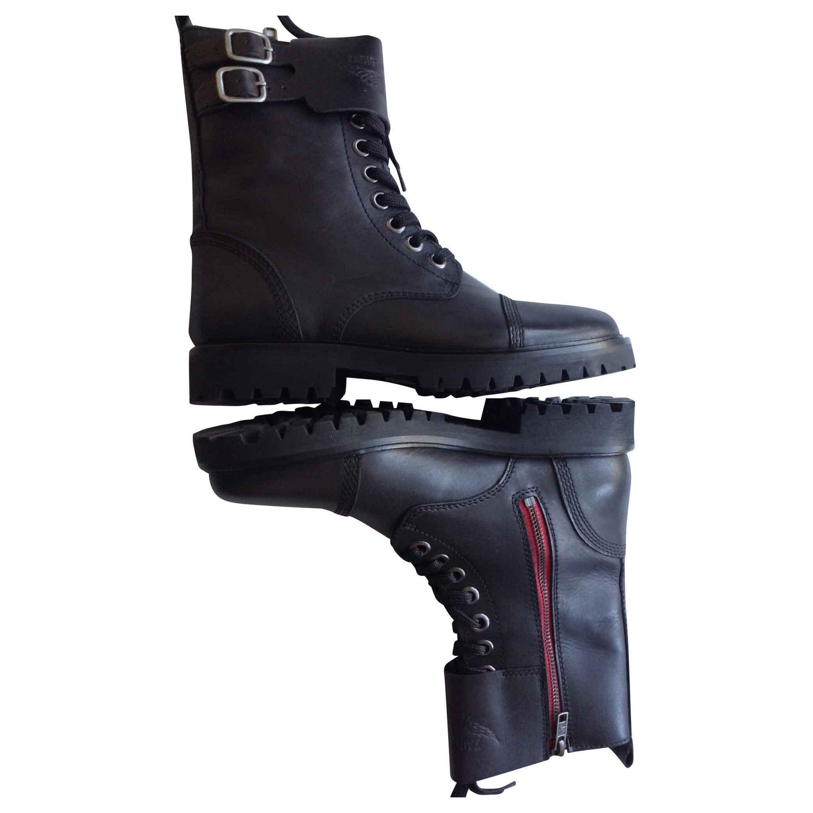 Zadig & Voltaire Joe Combat Boots Black Rubber ref.146708 - Joli Closet