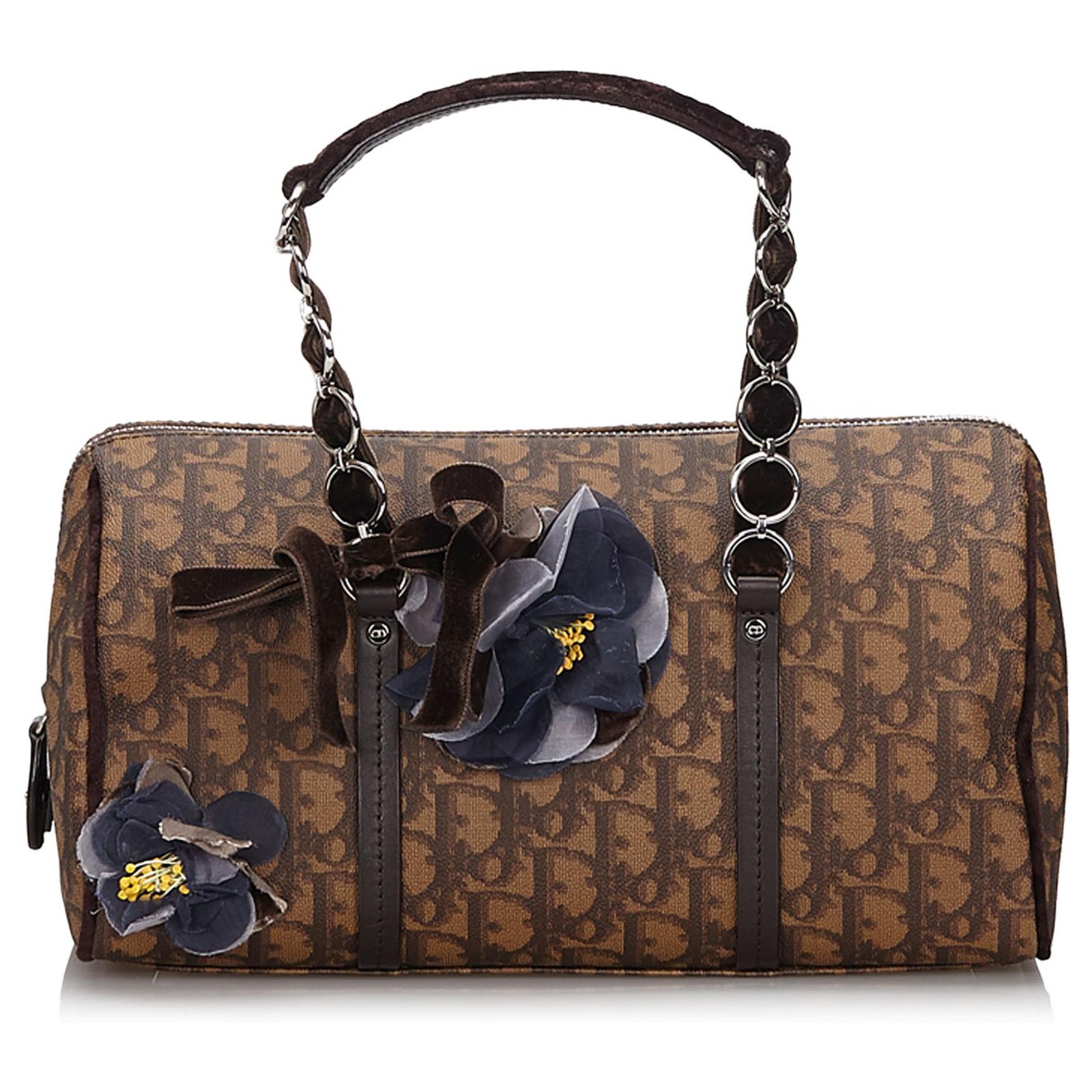 Dior Vintage - Oblique Romantique Handbag Bag - Brown - Leather