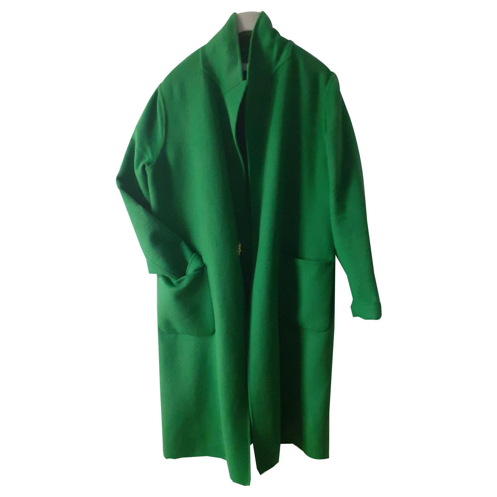 zara long green coat