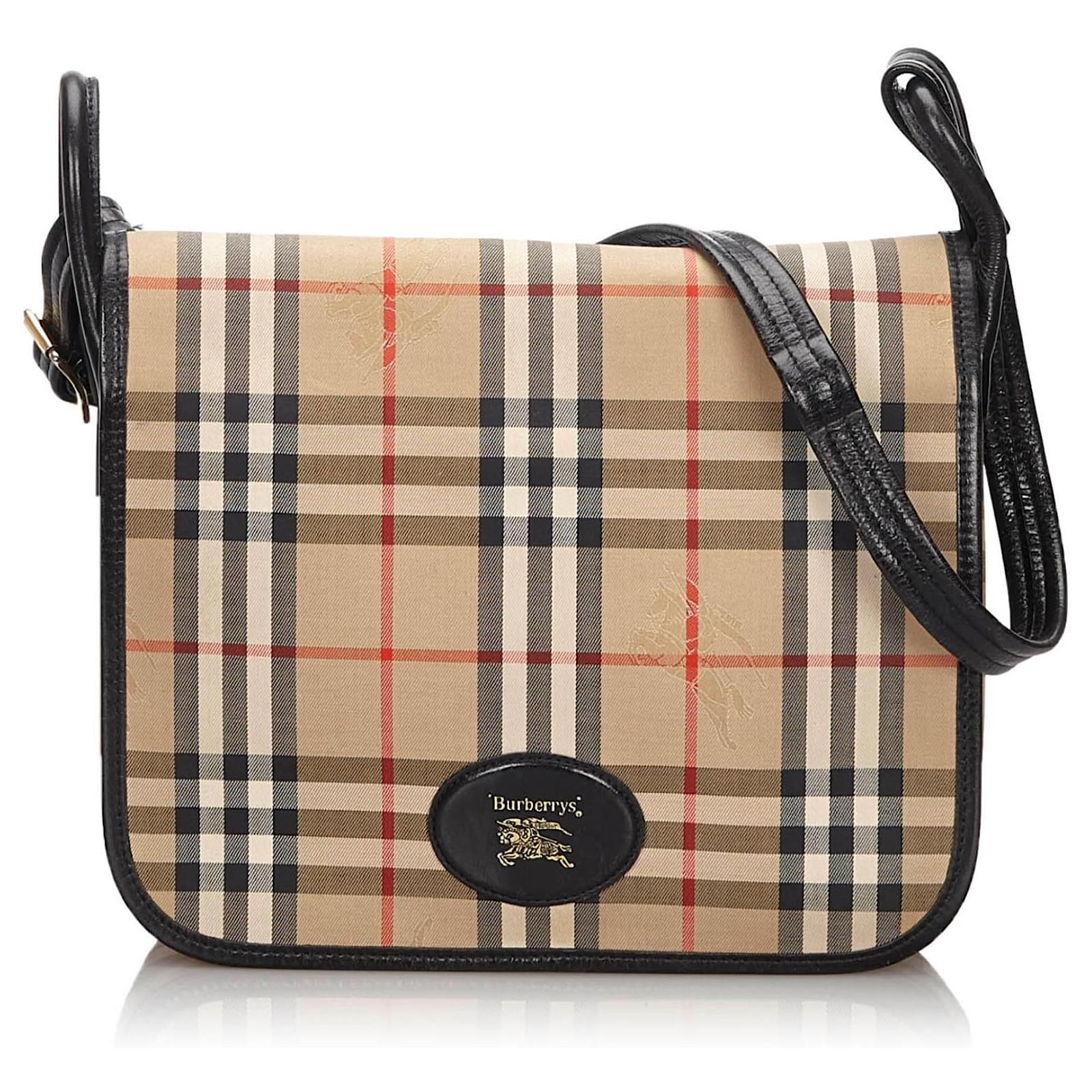 Sac de Voyage Toile Beige et Cuir Marron