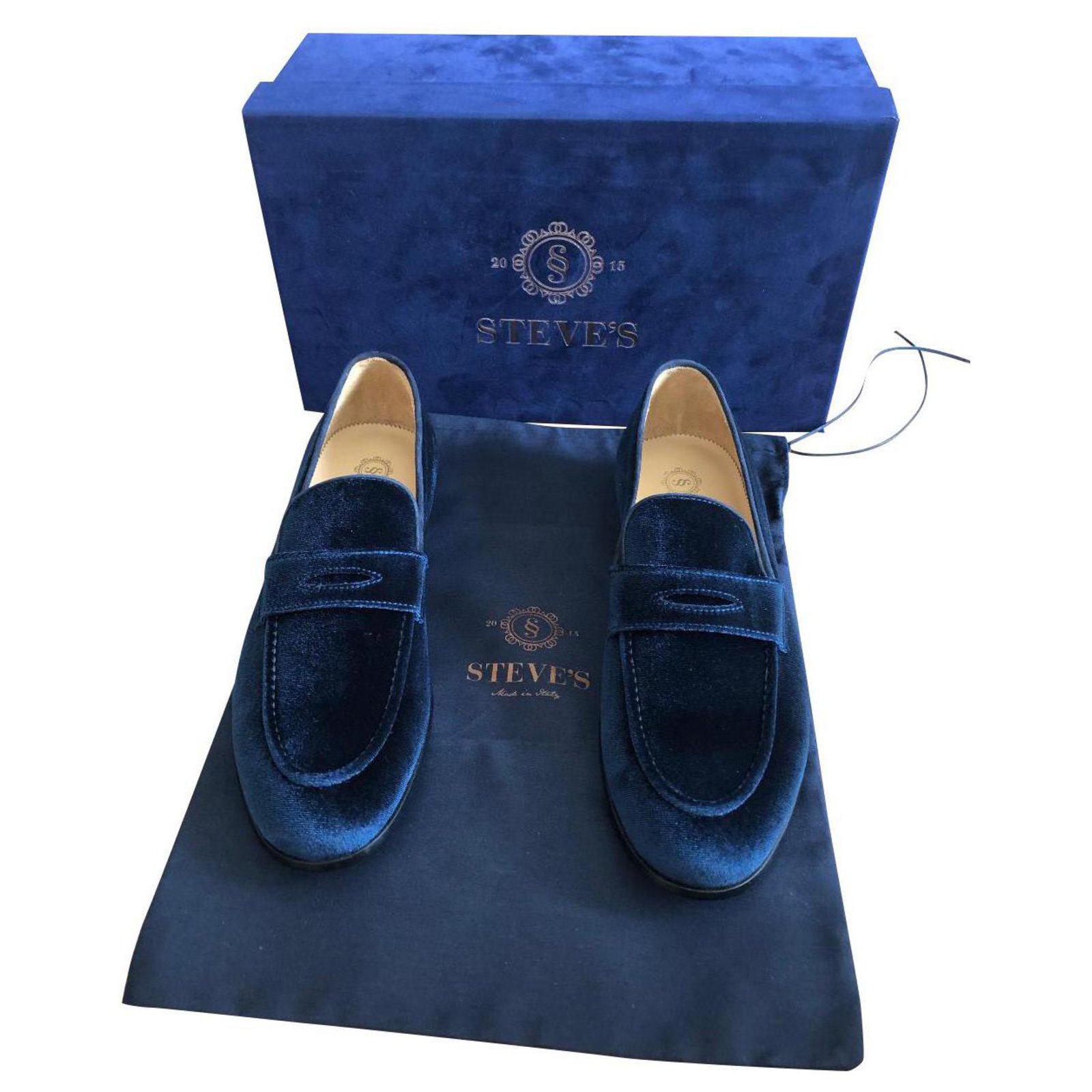 navy blue velvet loafers