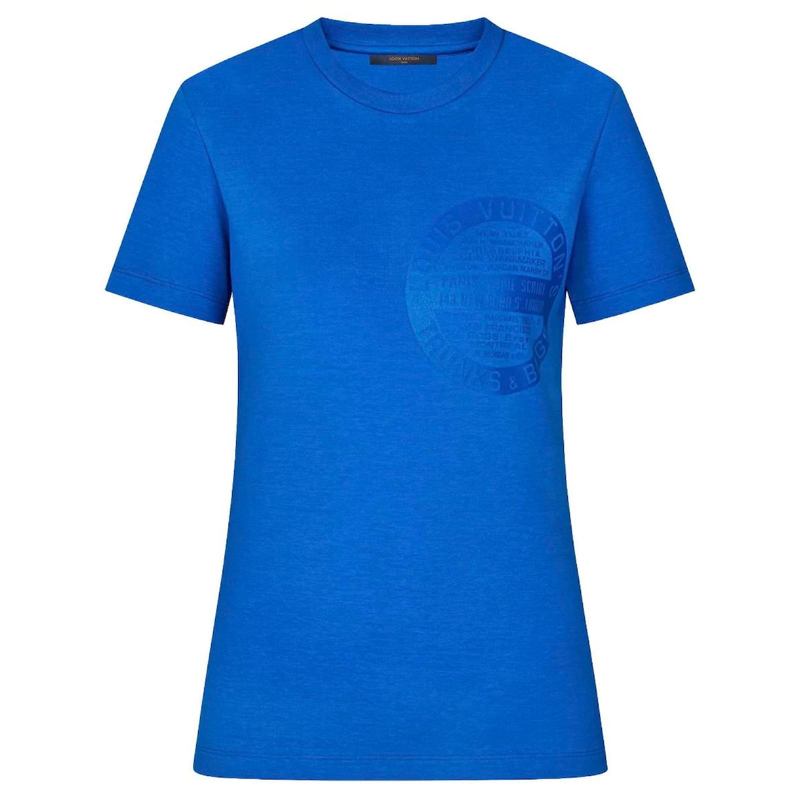 camiseta louis Vuitton Azul Algodón ref.147253 - Joli Closet
