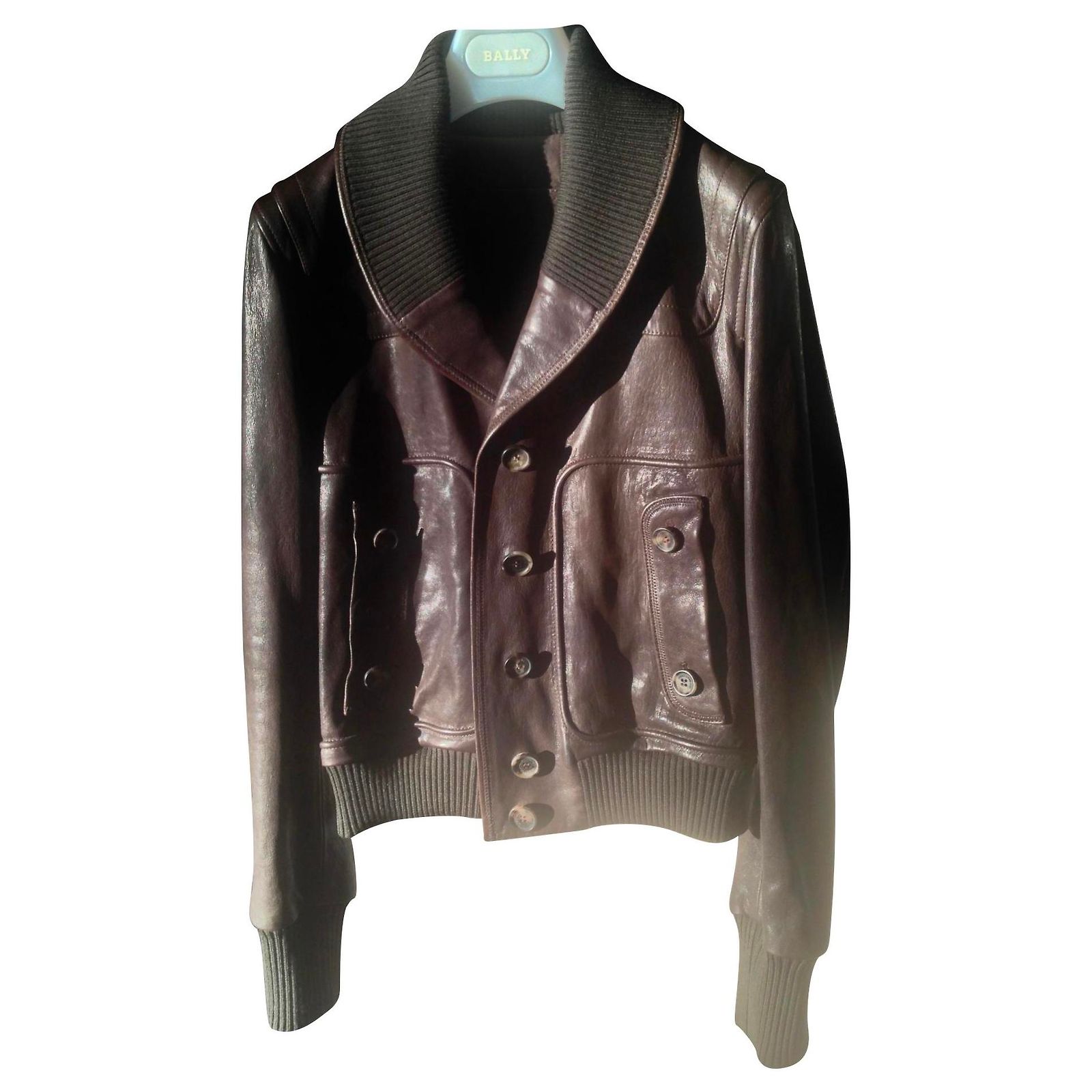 Bally Biker jackets Brown Lambskin ref.JC147257 (Sold) - Joli Closet