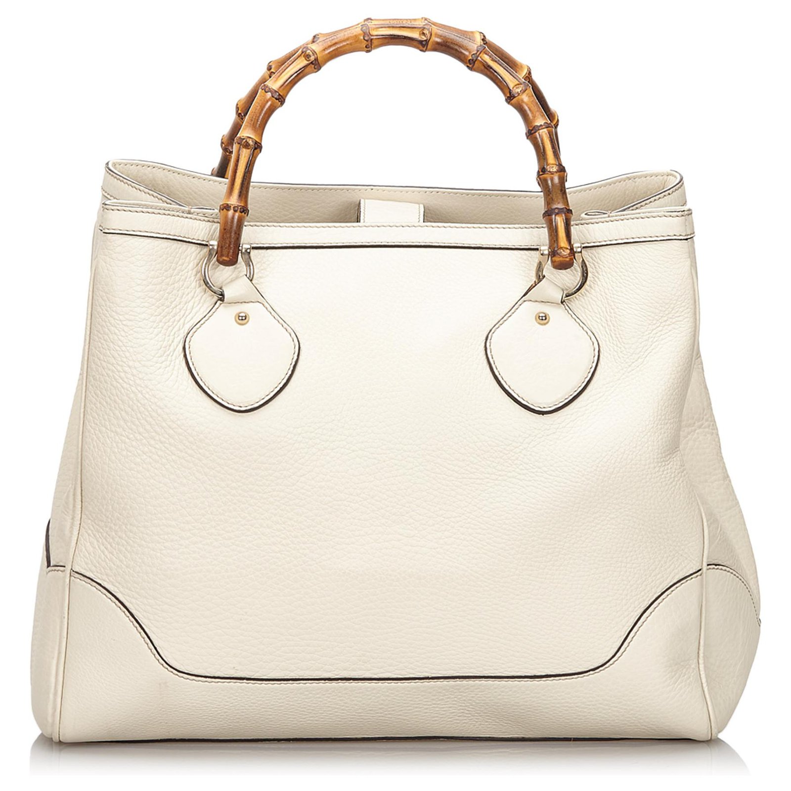 gucci white bamboo bag