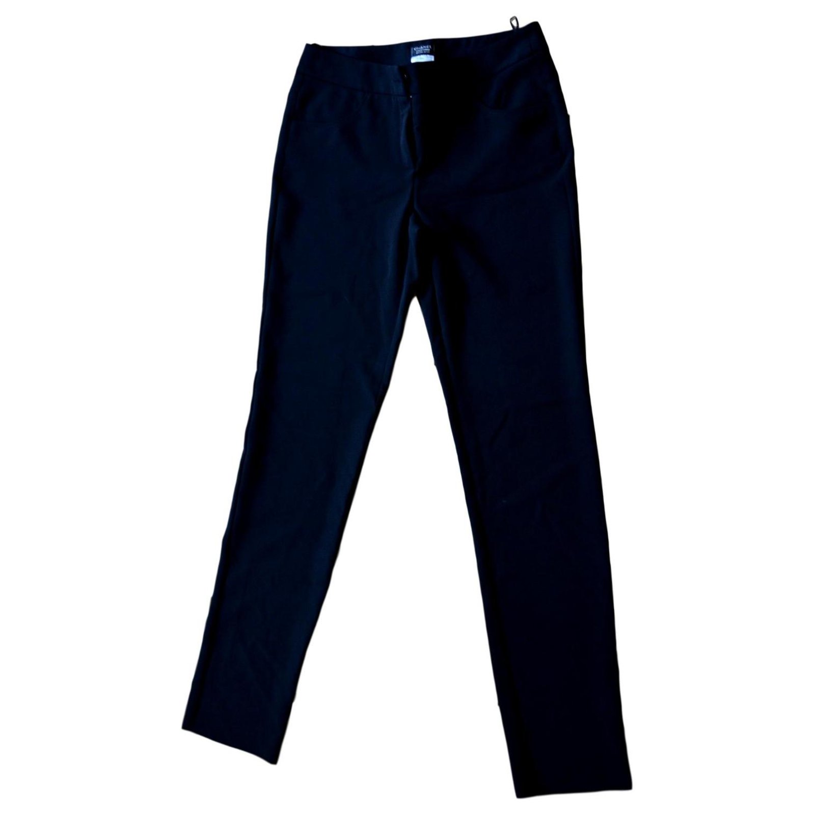 Chanel 97A DRESS TROUSERS EN40 together Navy blue Viscose ref