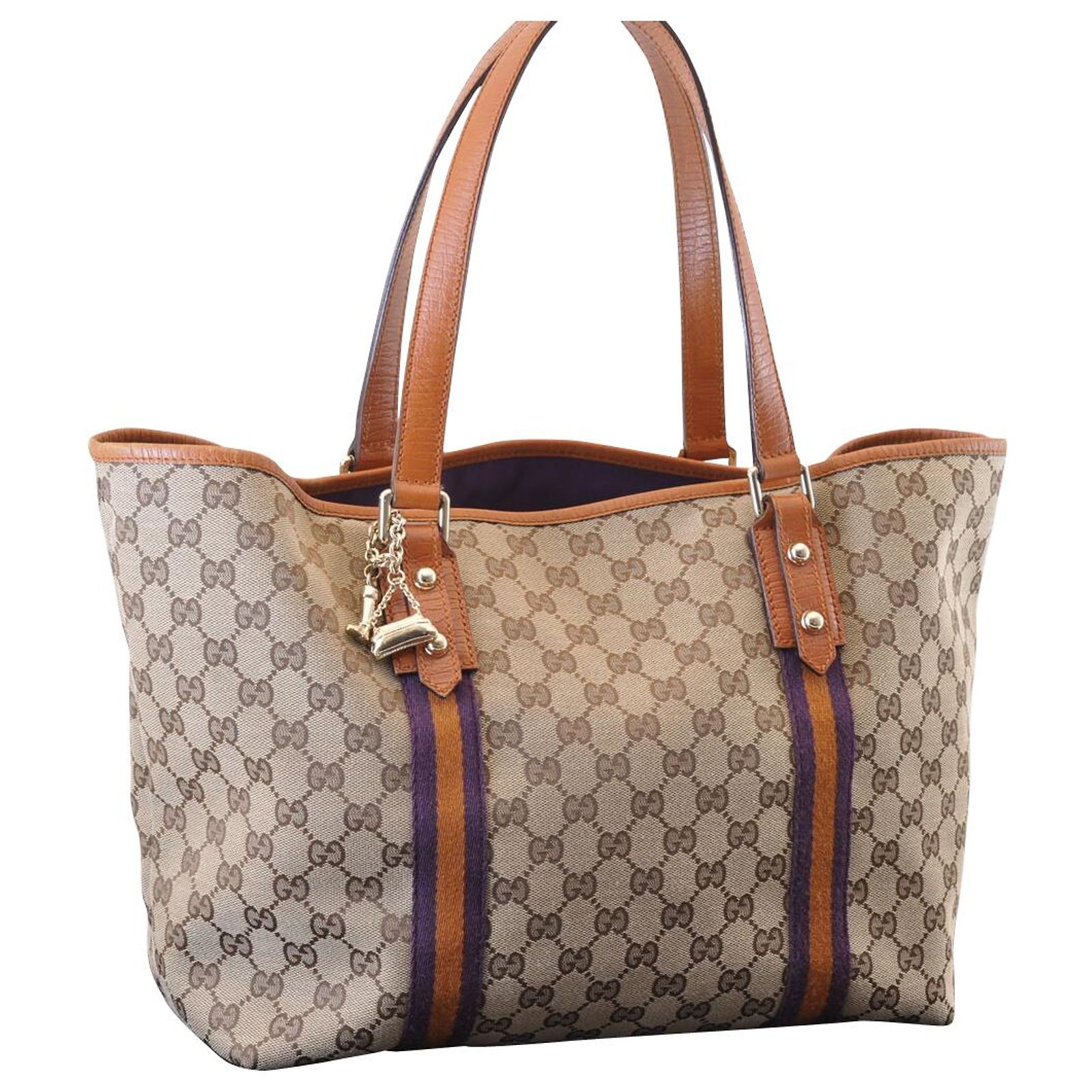 Gucci Sherry Line GG Tote Bag Brown Cloth ref.JC147581 (Sold 