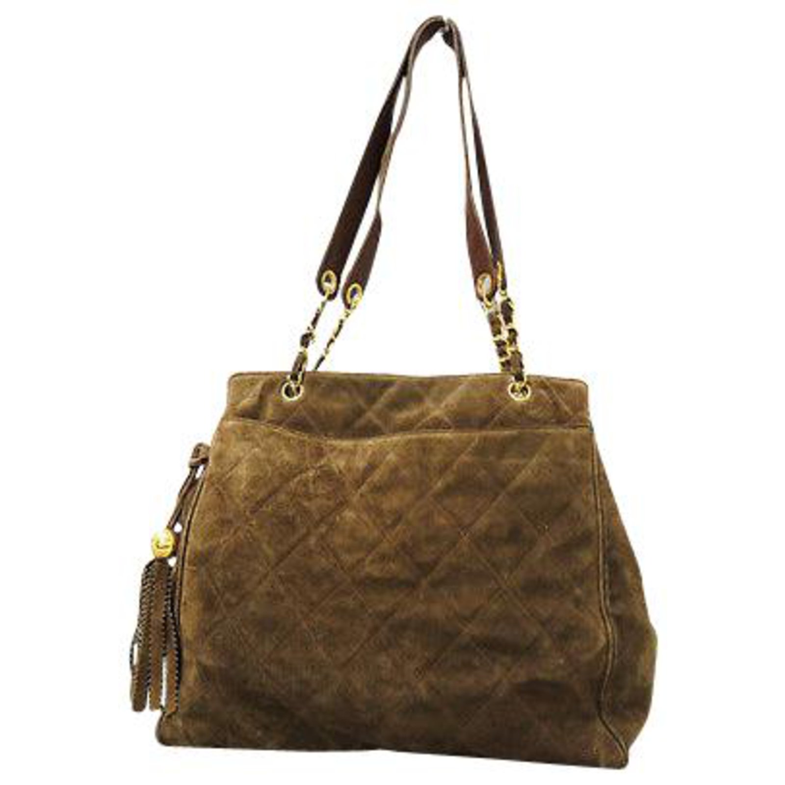 Chanel Vintage Shoulder Bag Brown Suede ref.147884 - Joli Closet