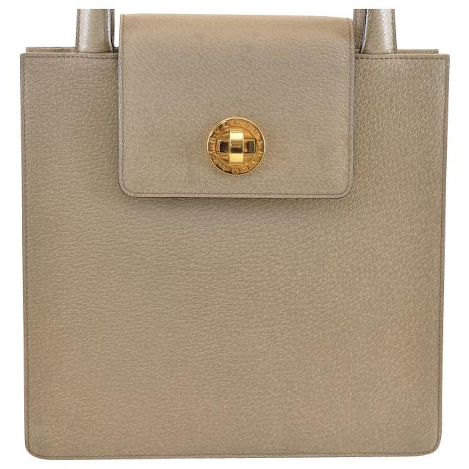 Handbag Borse Bulgari 2019 Bulgari Vintage Handbag Beige Leather
