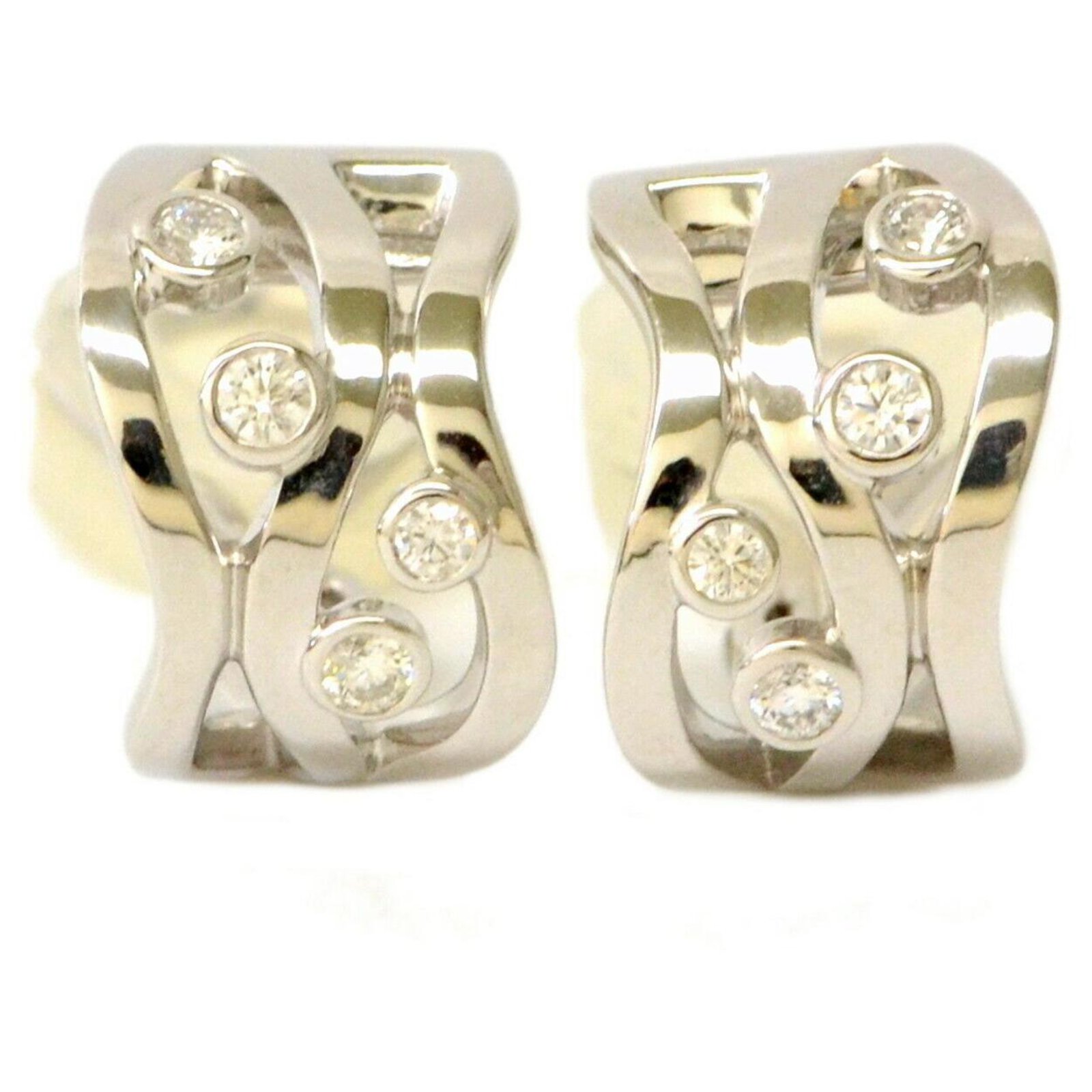 Mikimoto Mikimoto Diamond Earrings Ear Clip Earrings White Gold Golden Ref 1481 Joli Closet
