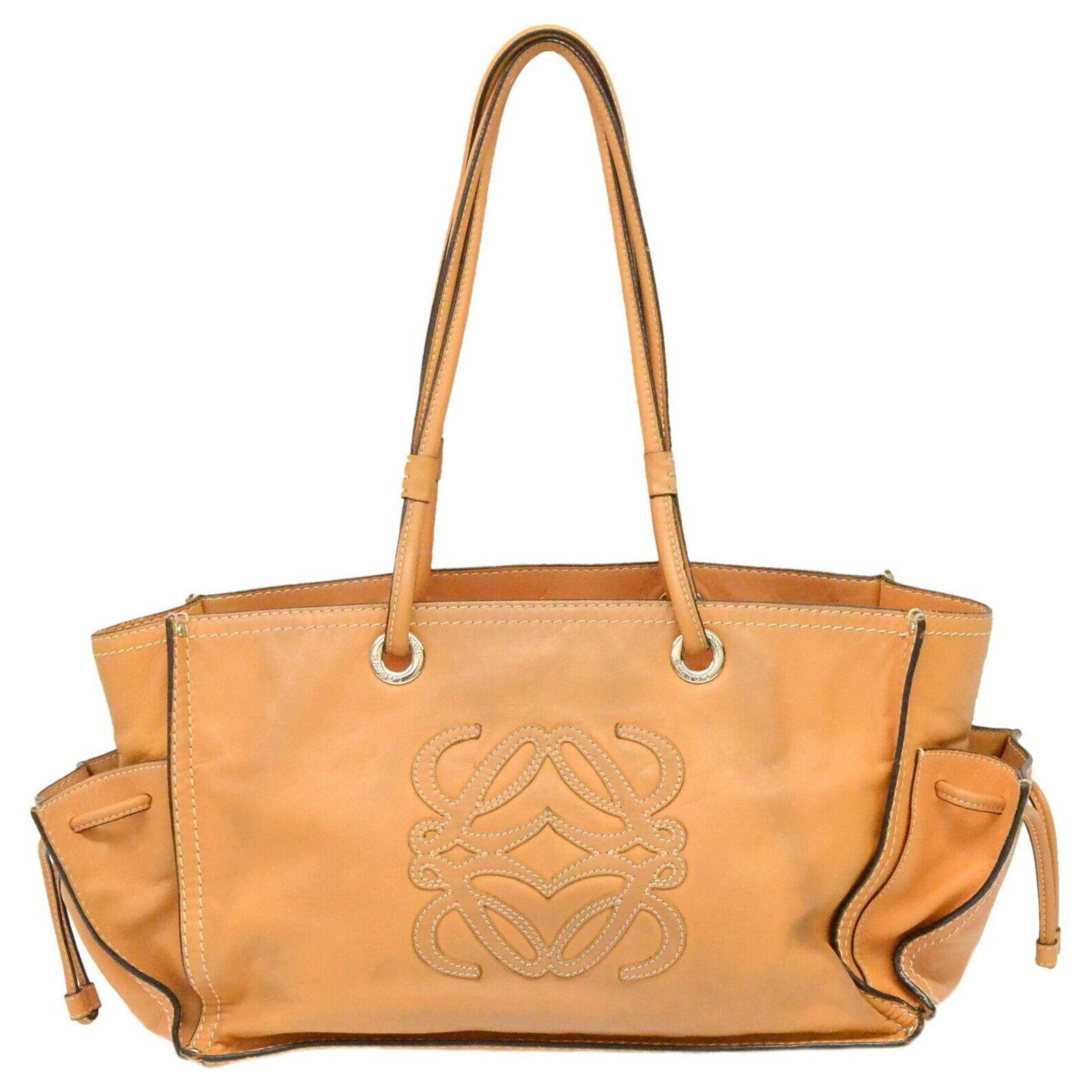 Used Loewe Vintage Bag Shoulder Leather Logo Brown Sr3 Oh Ladies Vector Old  Clo