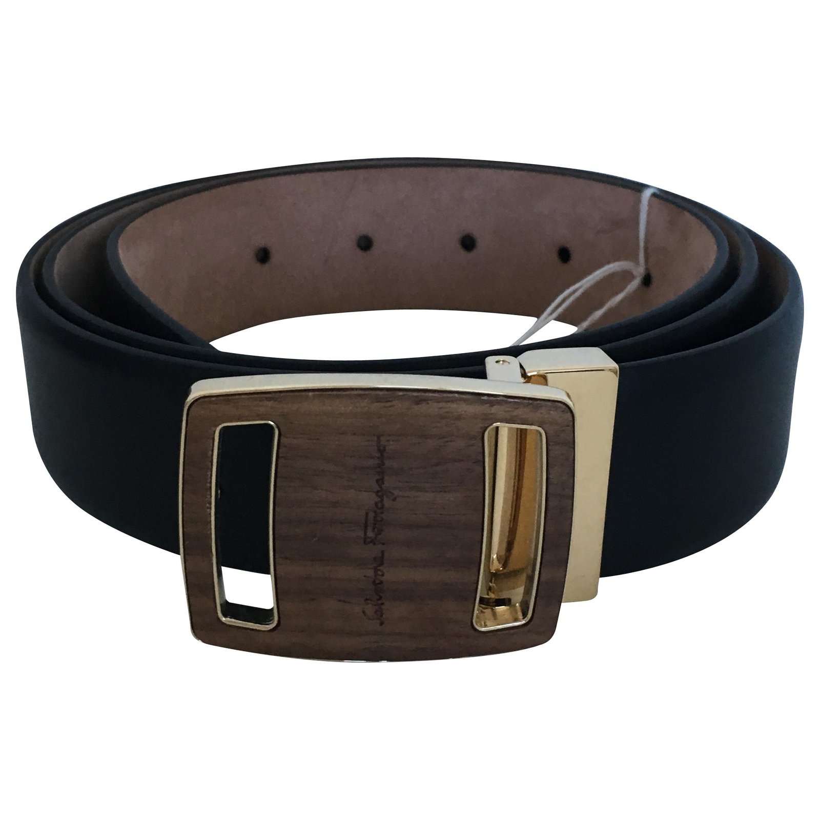 Salvatore Ferragamo Regular Belts Men Leather Brown Black