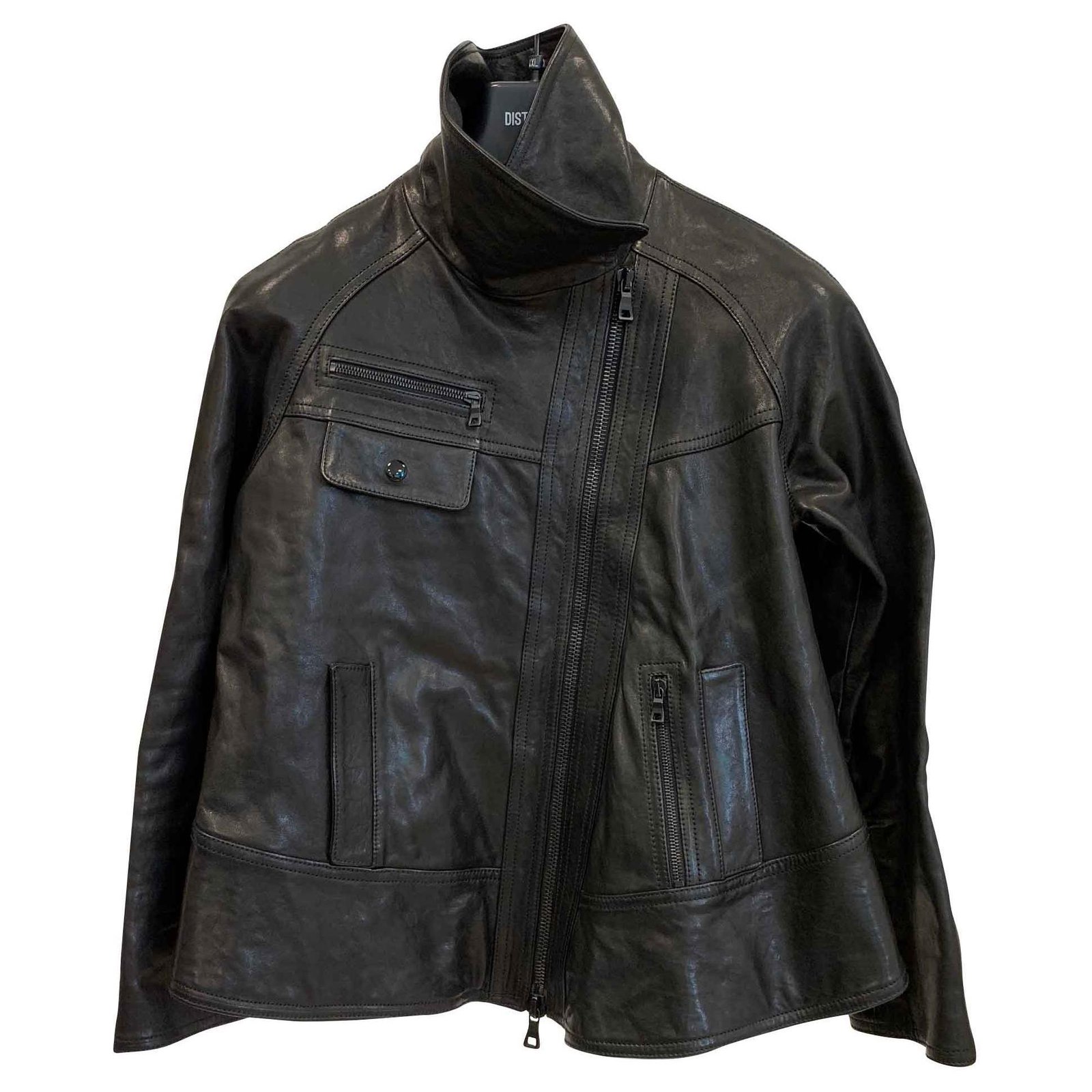 Proenza Schouler Asymetrical leather biker jacket Black ref.148874