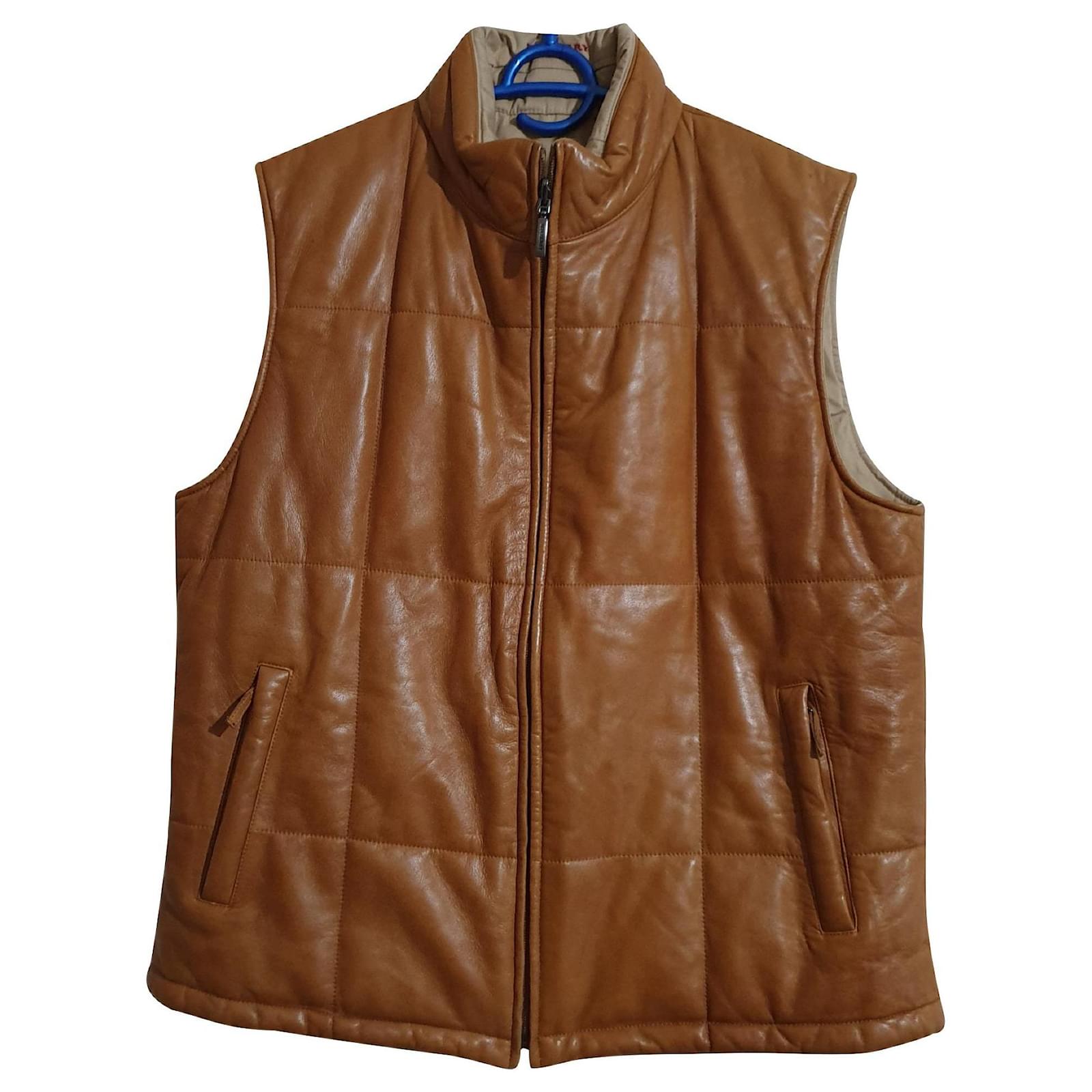 burberry brown leather jacket