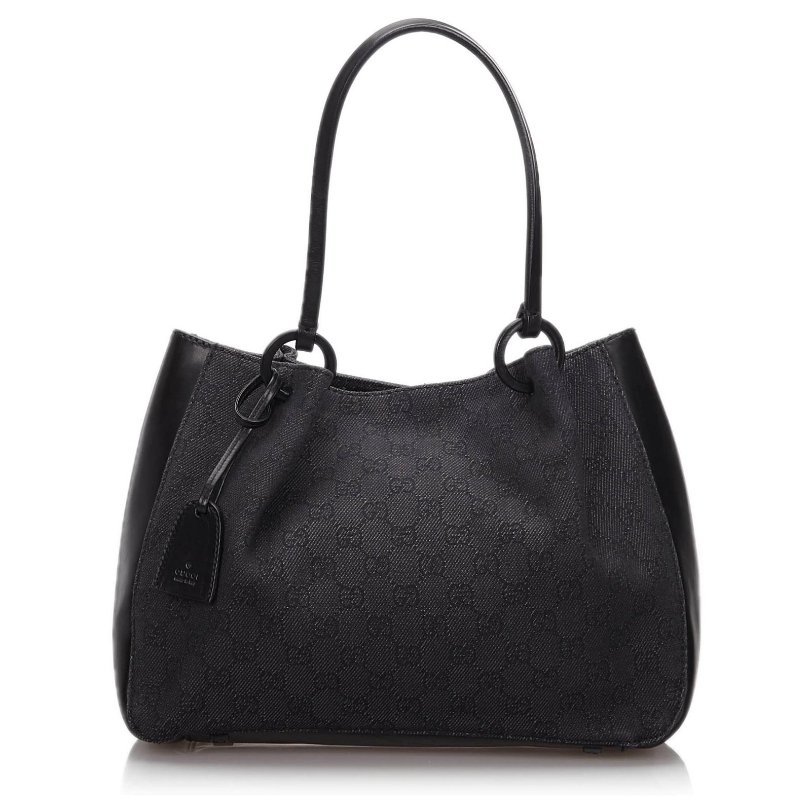 Gucci Black GG Canvas Tote Bag Leather Cloth Cloth ref.149310 - Joli Closet