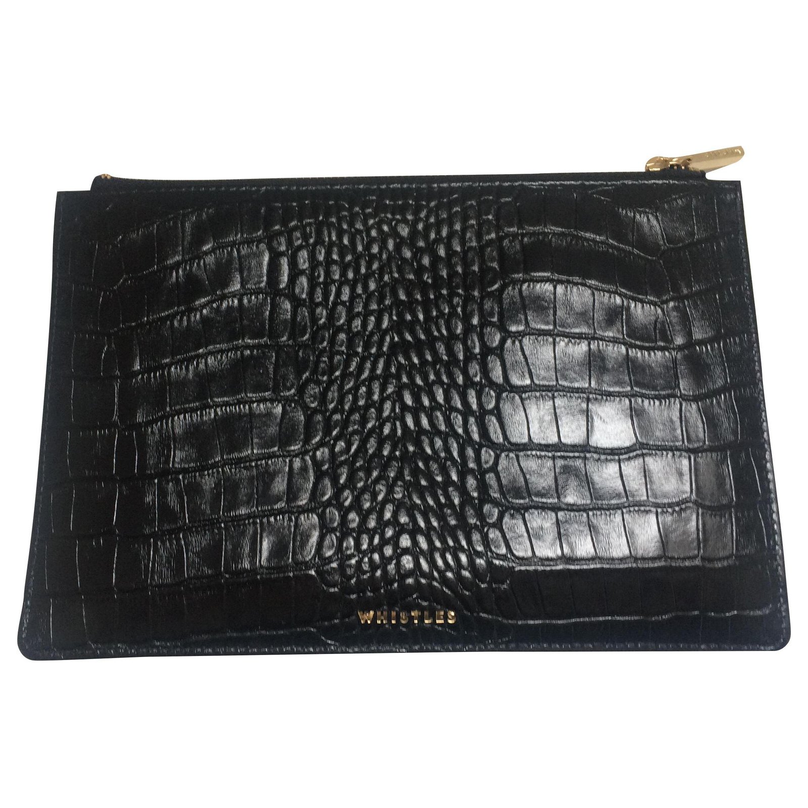 whistles gold clutch bag