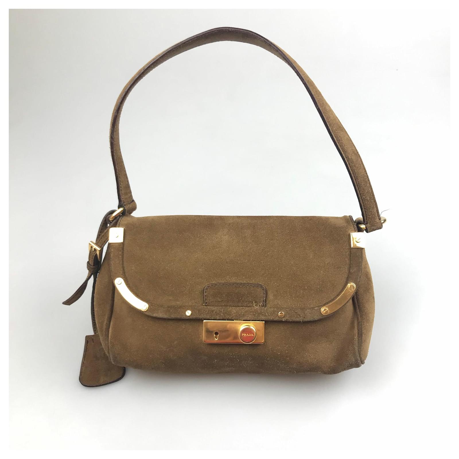 prada suede shoulder bolsa