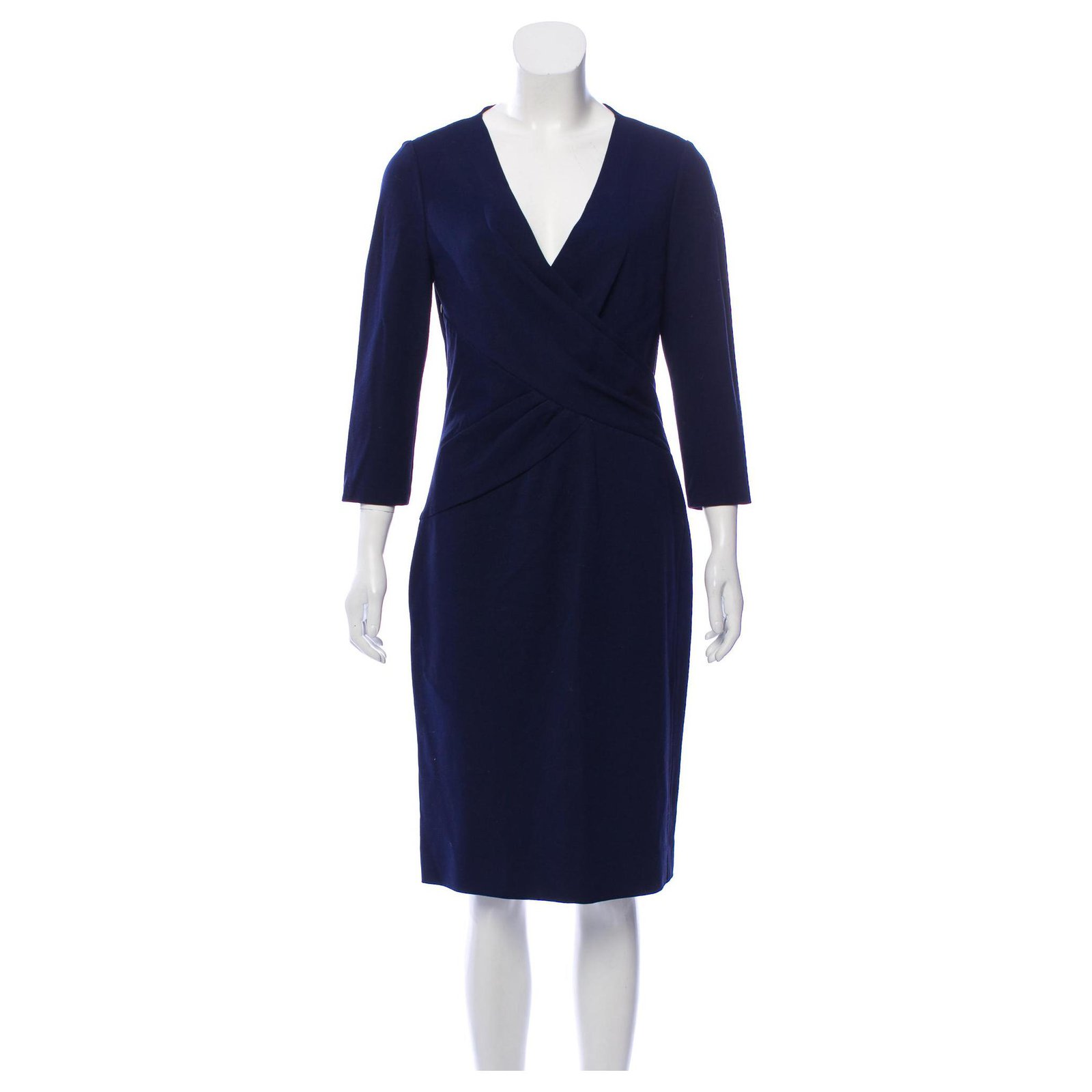 Diane Von Furstenberg Leora dress Navy blue Viscose Elastane Polyamide  ref.149835 - Joli Closet