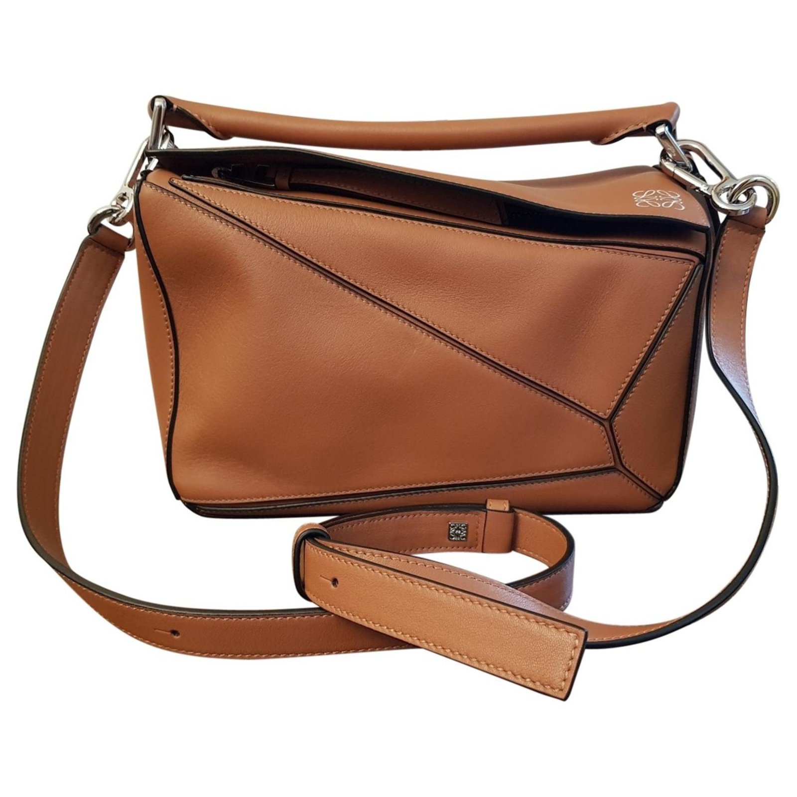 Loewe Puzzle Small Color-block Leather Shoulder Bag - Brown