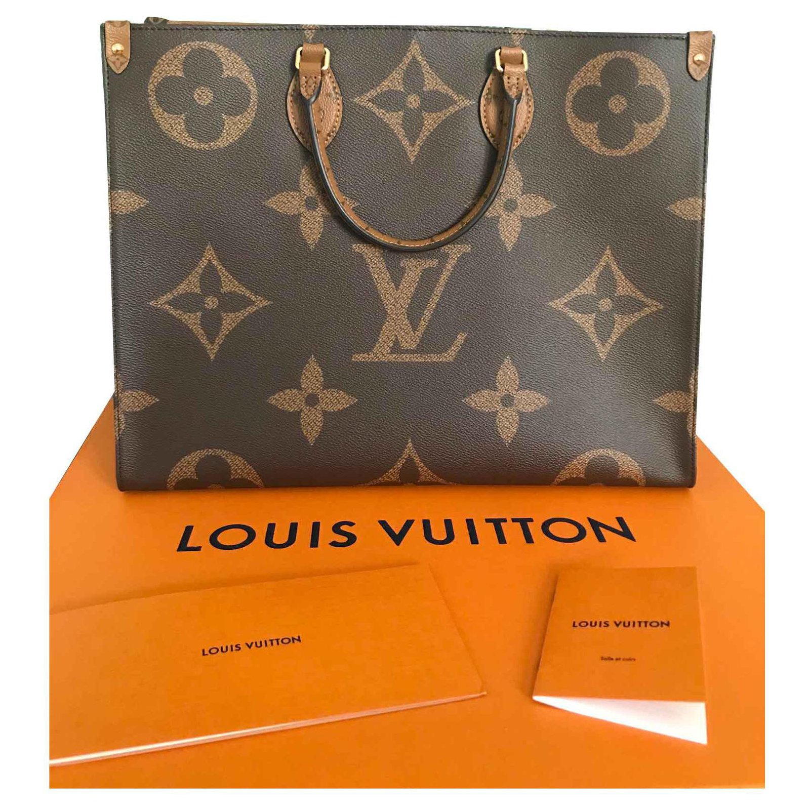 LOUIS VUITTON Monogram Reverse Giant On The Go MM Tote Bag M45321 LV Auth  lt498A