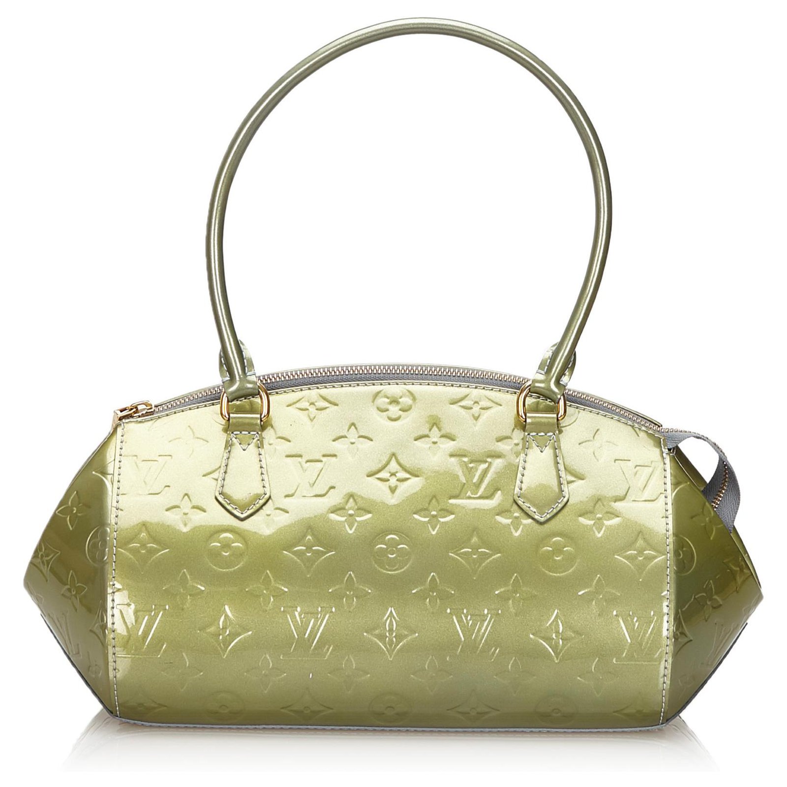 Sold at Auction: Ladies Olive Green Material & Leather Bag Marked “Louis  Vuitton Paris”
