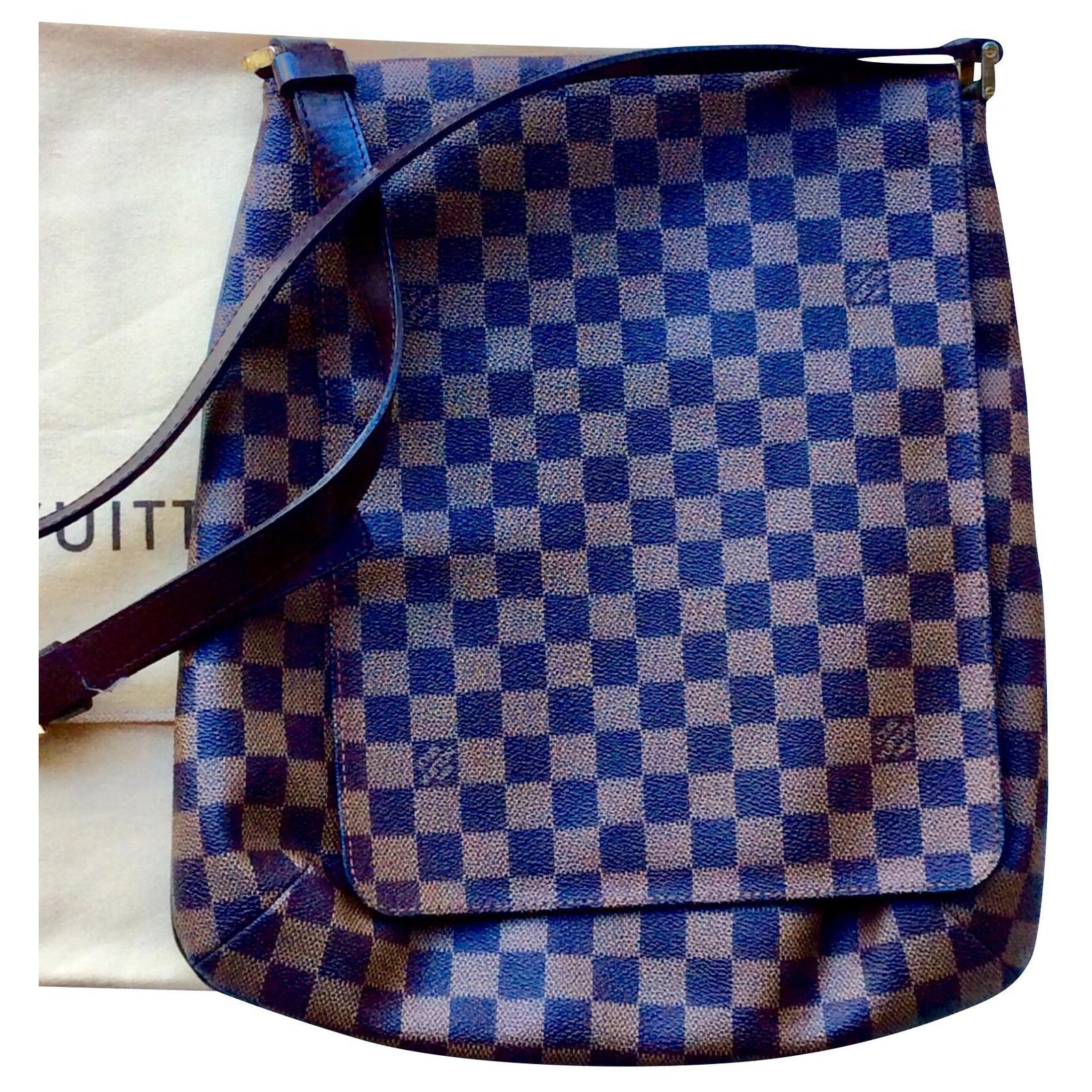 Louis Vuitton bag Model Salsa Musette UNISEX Ebony Leather Cloth