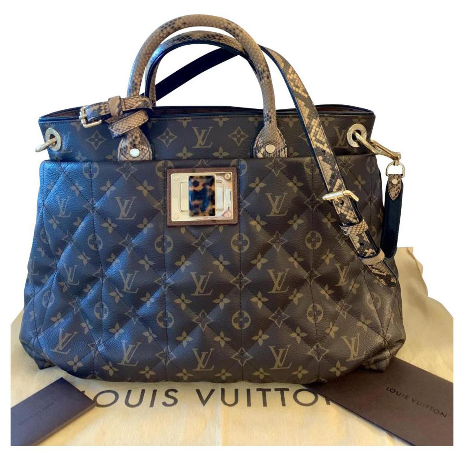 Louis Vuitton Etoile Exotique Tote GM Brown Python ref.150455 - Joli Closet