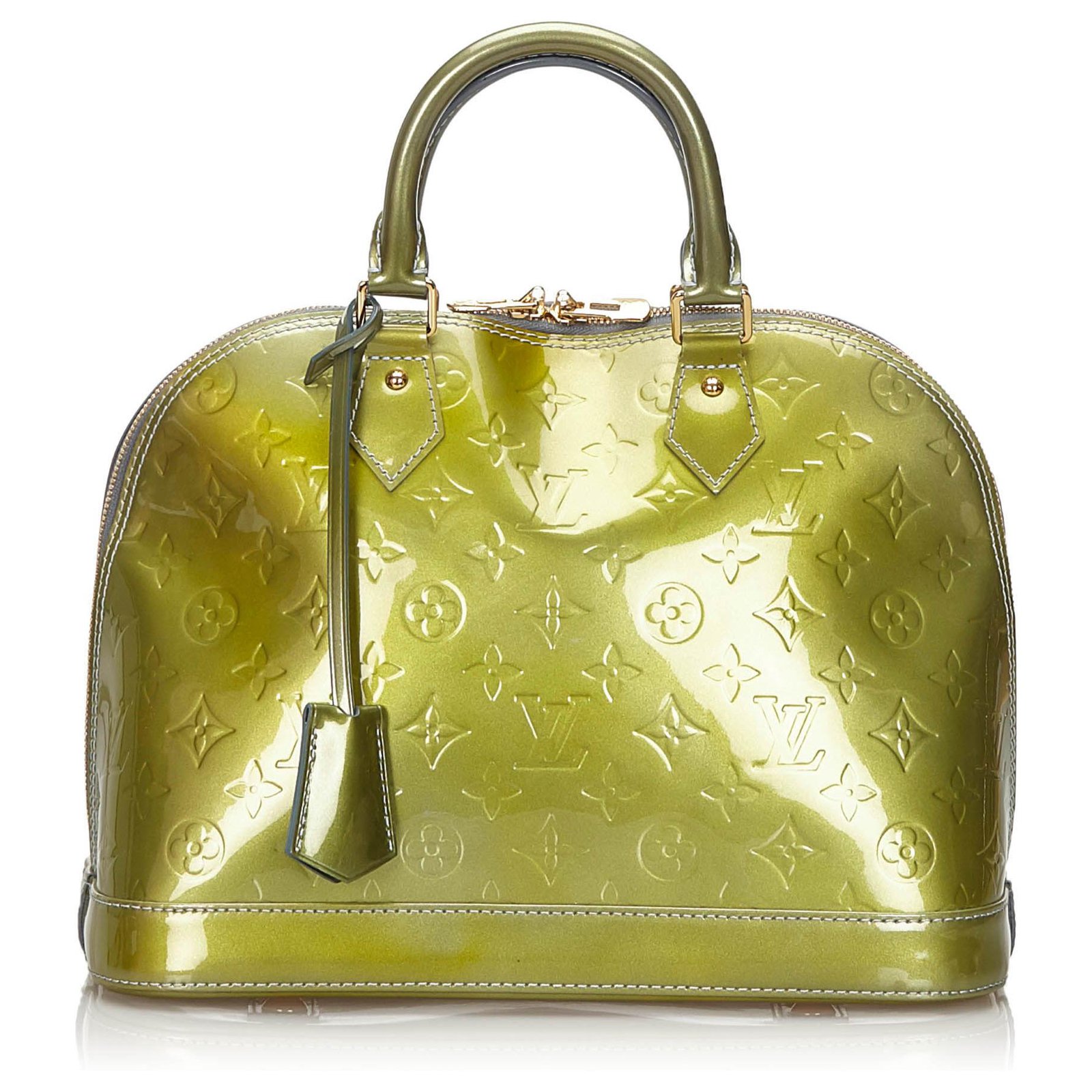 Louis Vuitton Alma Green Patent leather Handbag
