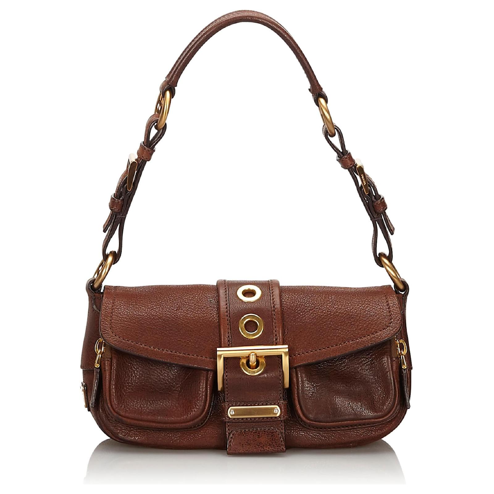 Prada Brown Leather Shoulder Bag ref.150685 - Joli Closet