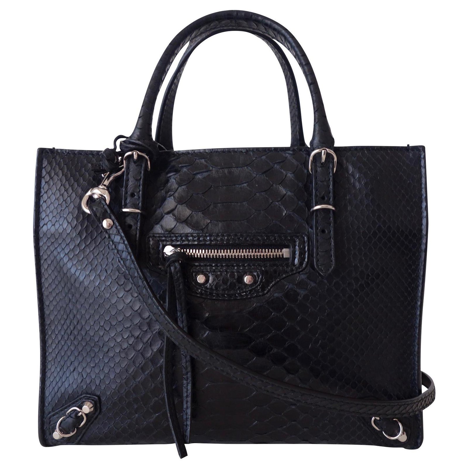 City BORSA BALENCIAGA MINI PAPER Nero Pitone ref.150716 Joli Closet