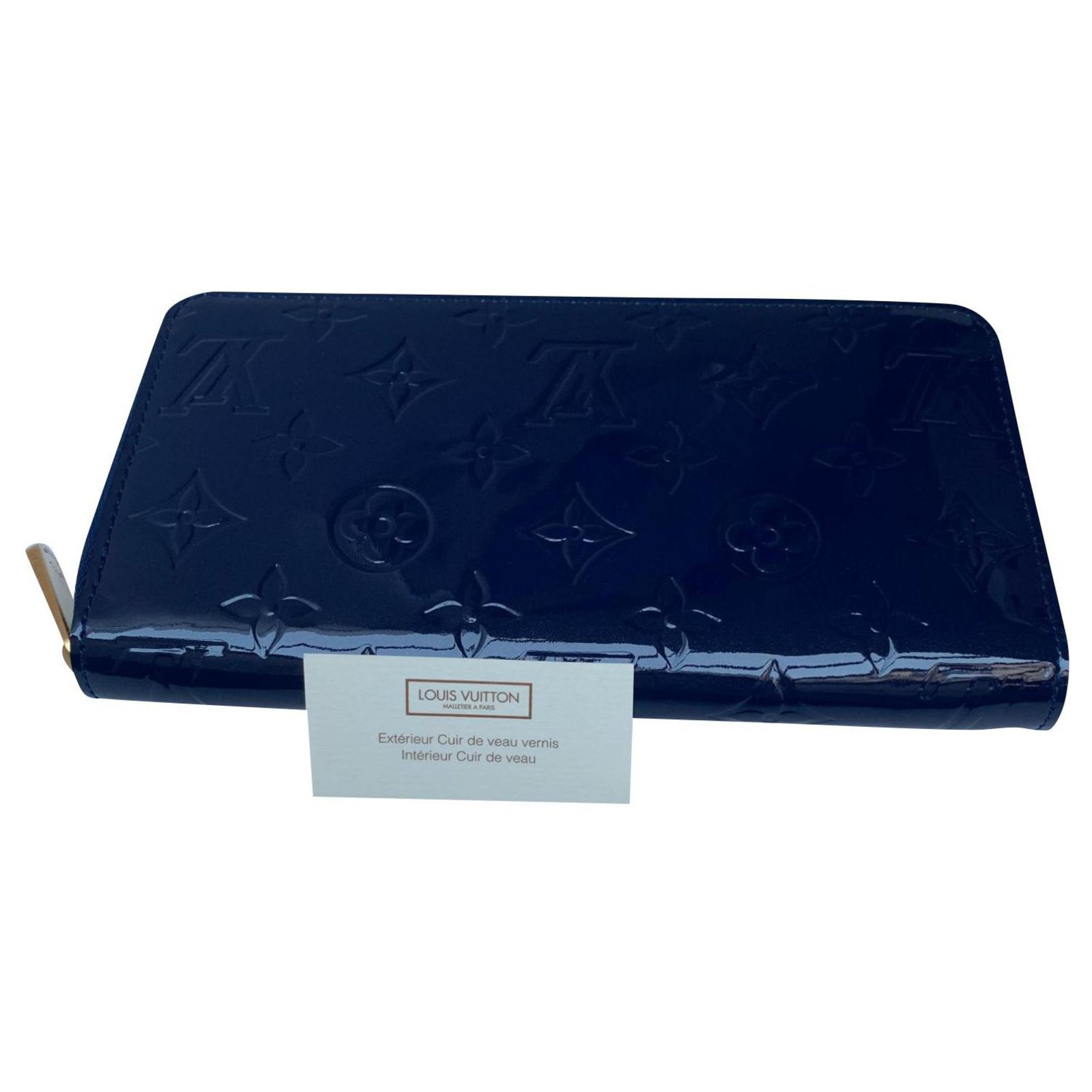 Louis Vuitton Blue zippy wallet Wallets Patent leather Navy blue ref.150734 - Joli Closet