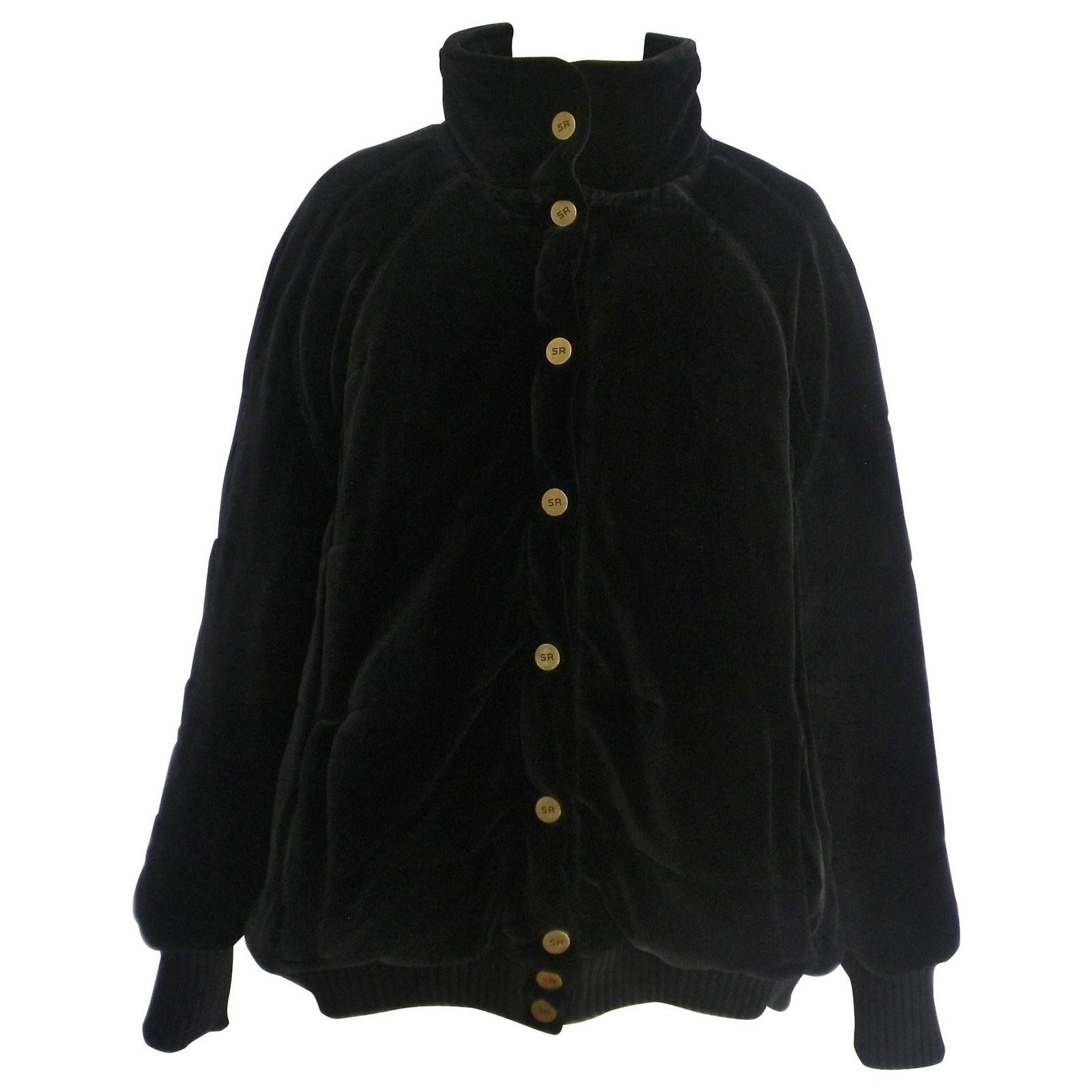 Pull Sonia Rykiel En Velours Noir Pailleté - Occasion En Très Bon état - Taille S