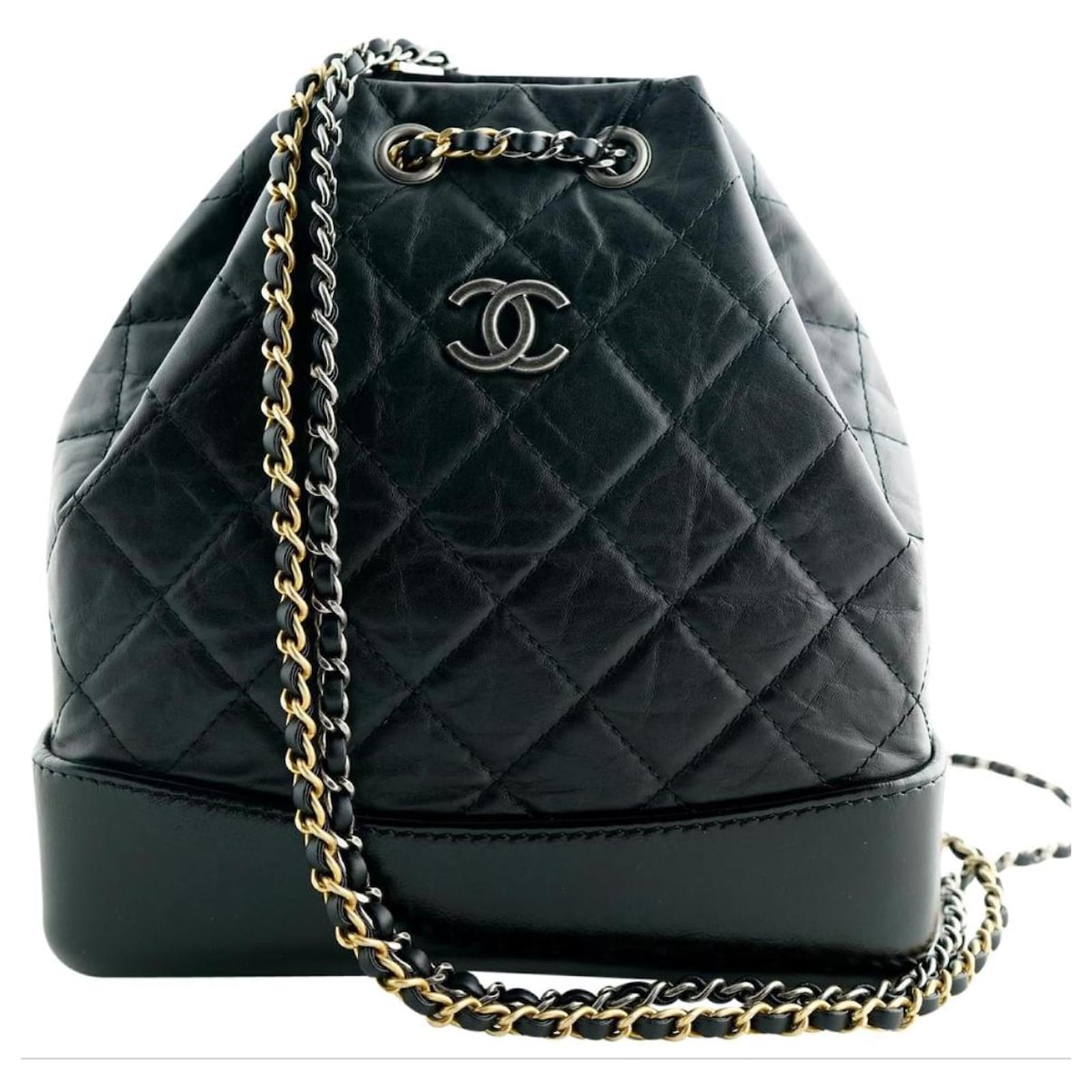 bag, chanel gabrielle backpack, black backpack, backpack, chanel bag,  accessory, streetstyle, chanel - Wheretoget