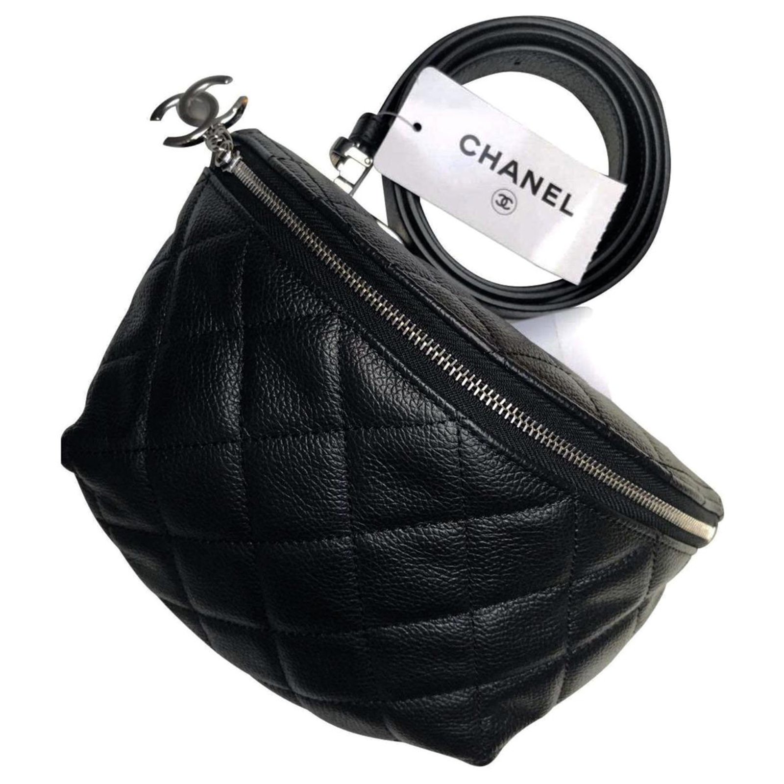 Chanel Uniform Clutchbelt bag Black Lambskin ref45144  Joli Closet
