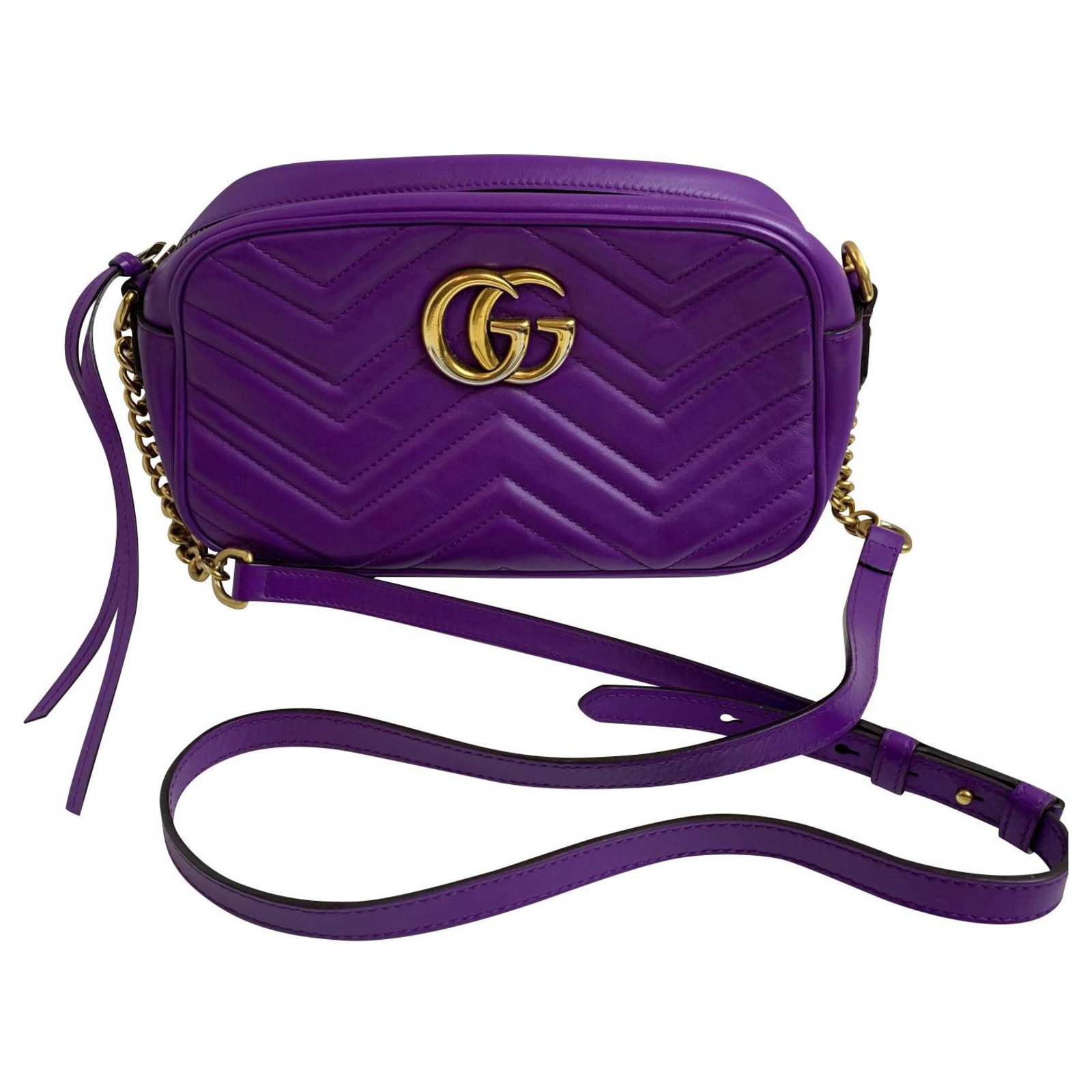 Gucci Marmont bag 26cm Purple Leather ref.180425 - Joli Closet