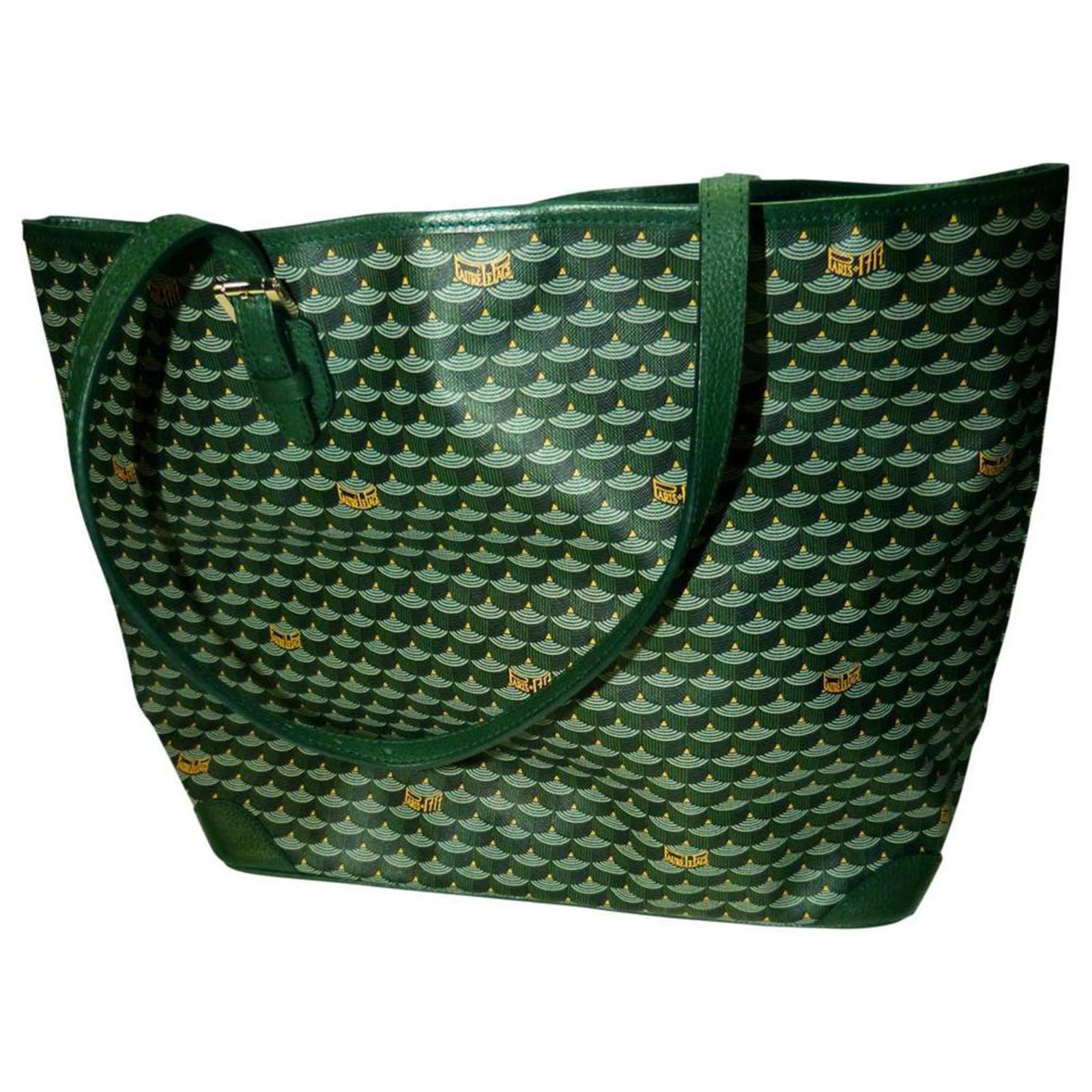 Faure Le Page Green Coated Canvas and Leather Daily Battle 37 Tote